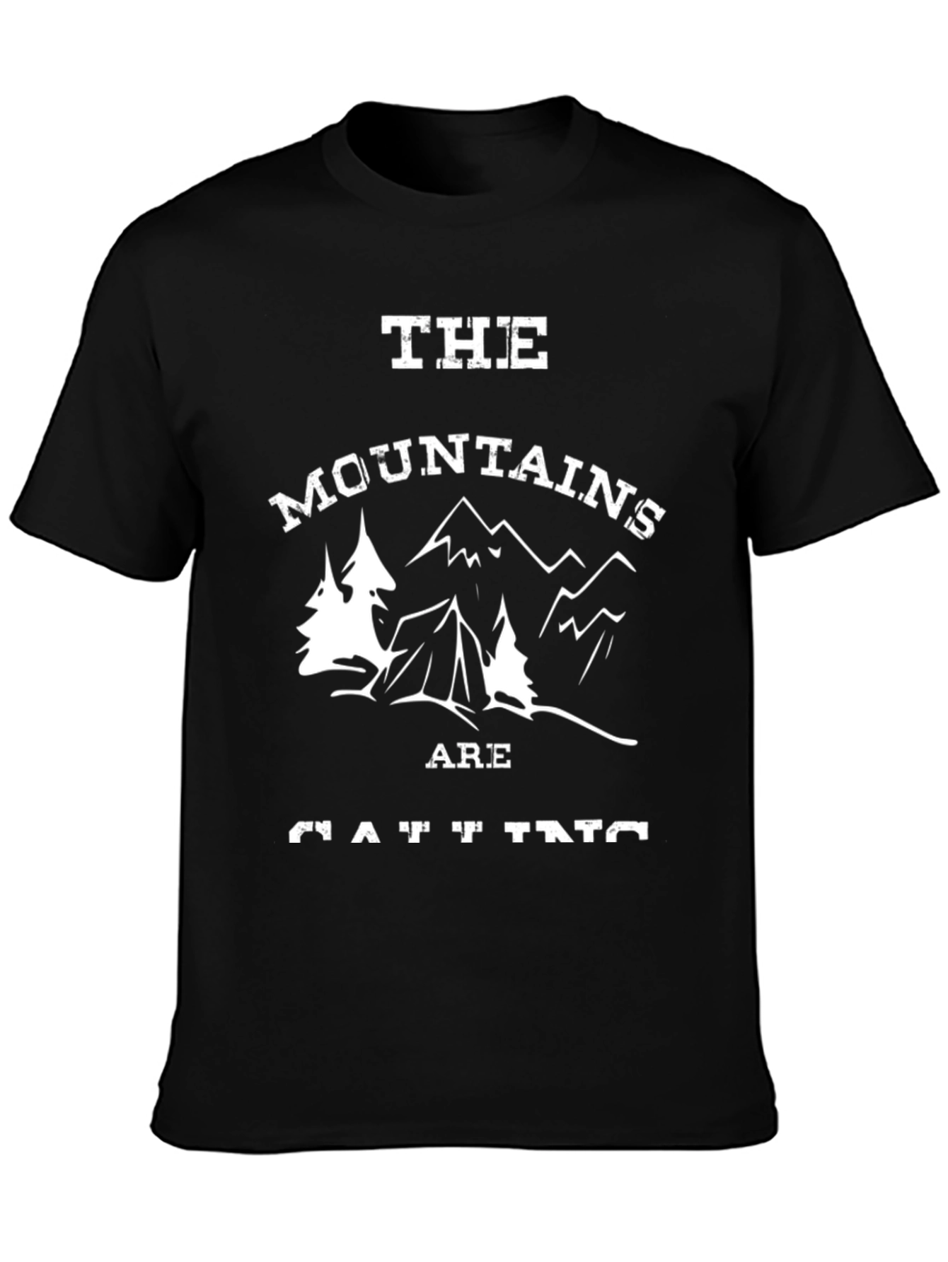 Mountains are Calling Black Graphic Tee