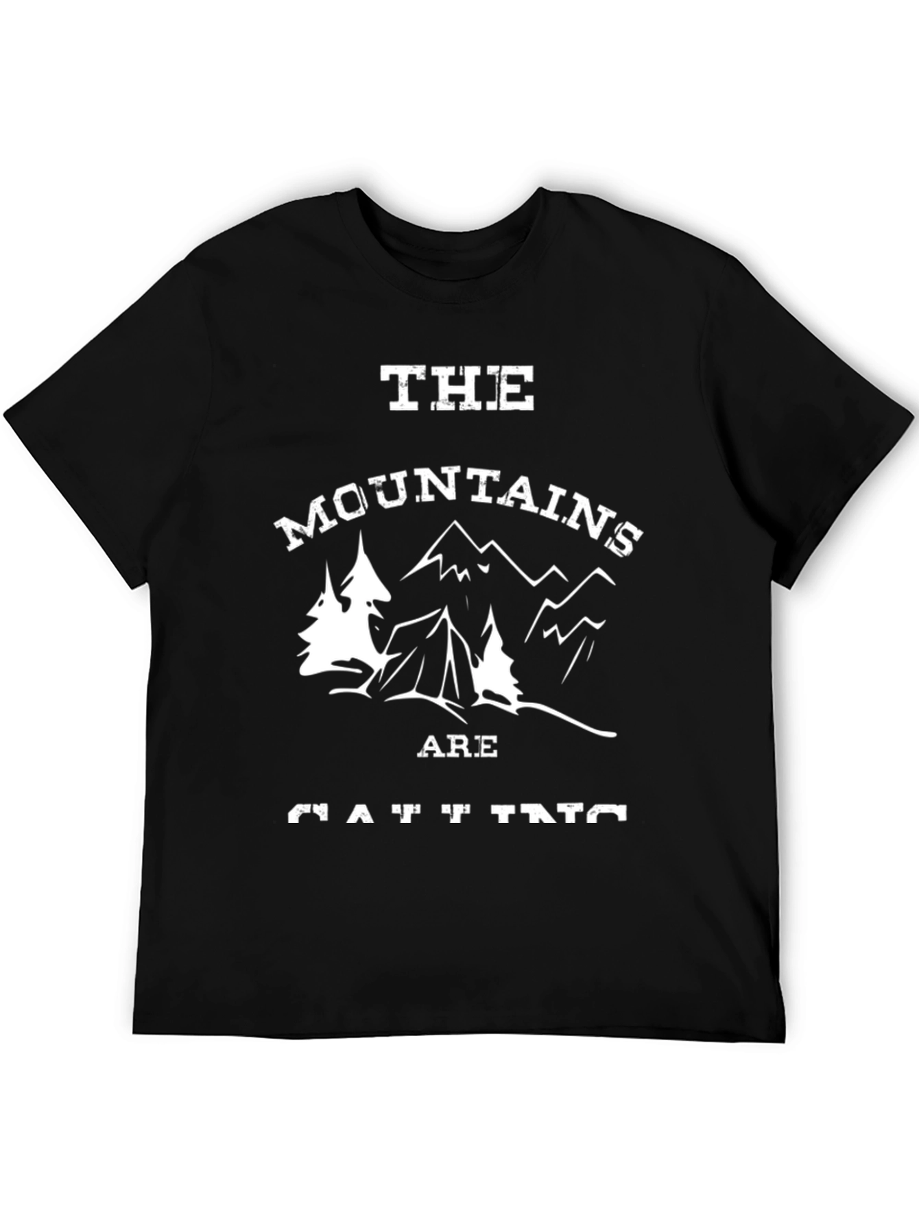 Mountains are Calling Black Graphic Tee