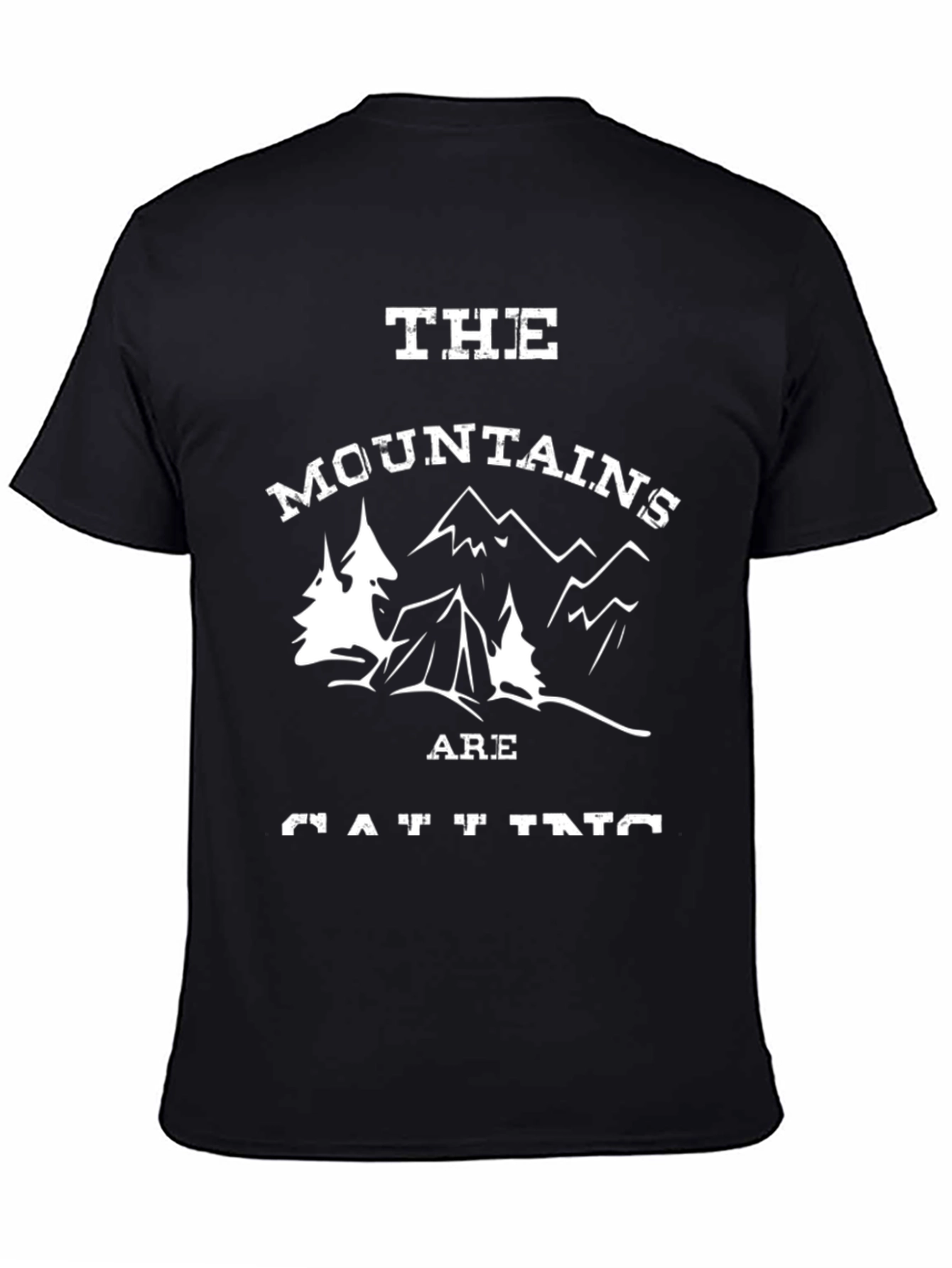 Mountains are Calling Black Graphic Tee