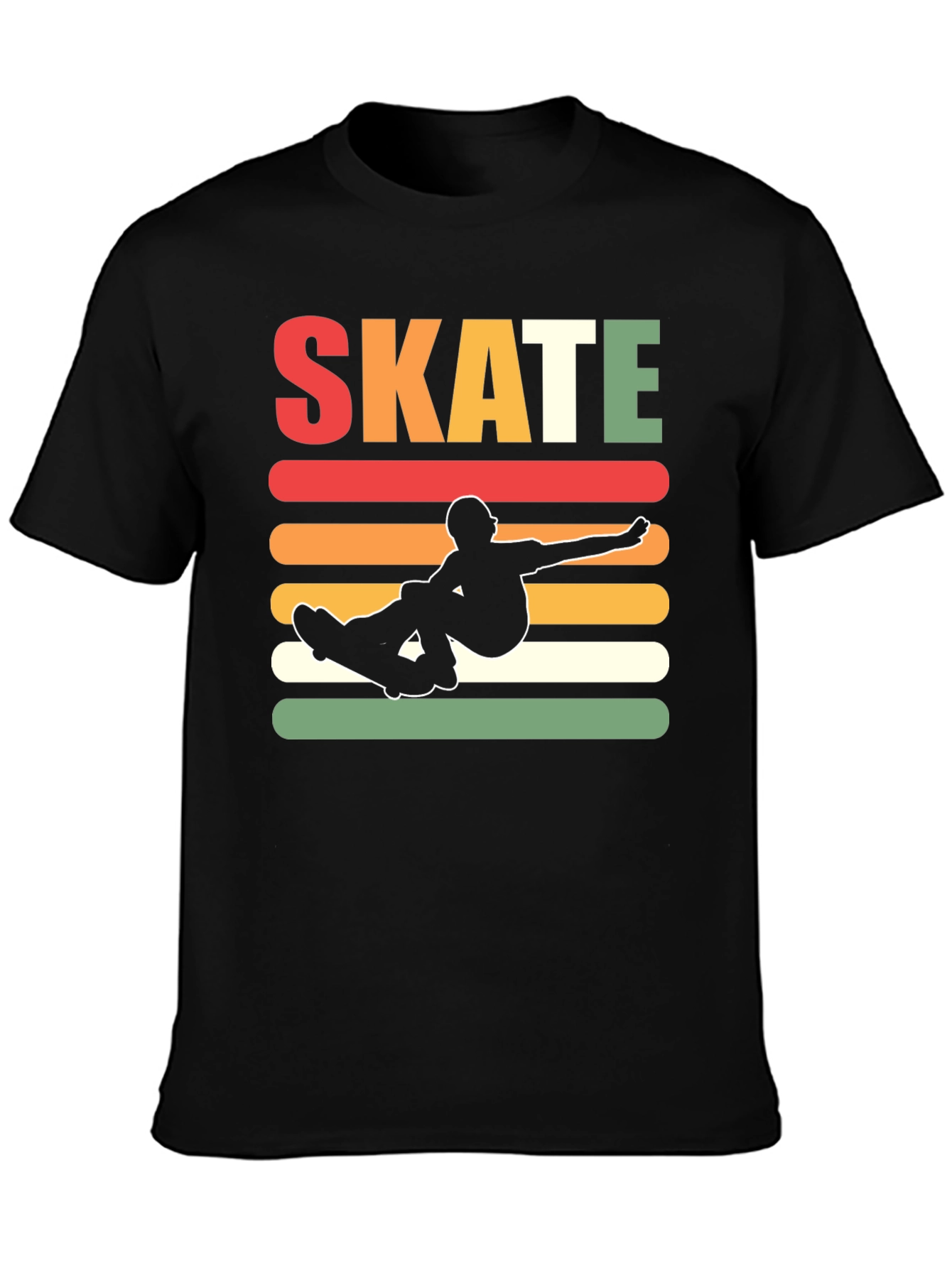 Retro Skate T-Shirt - Black Cotton Tee