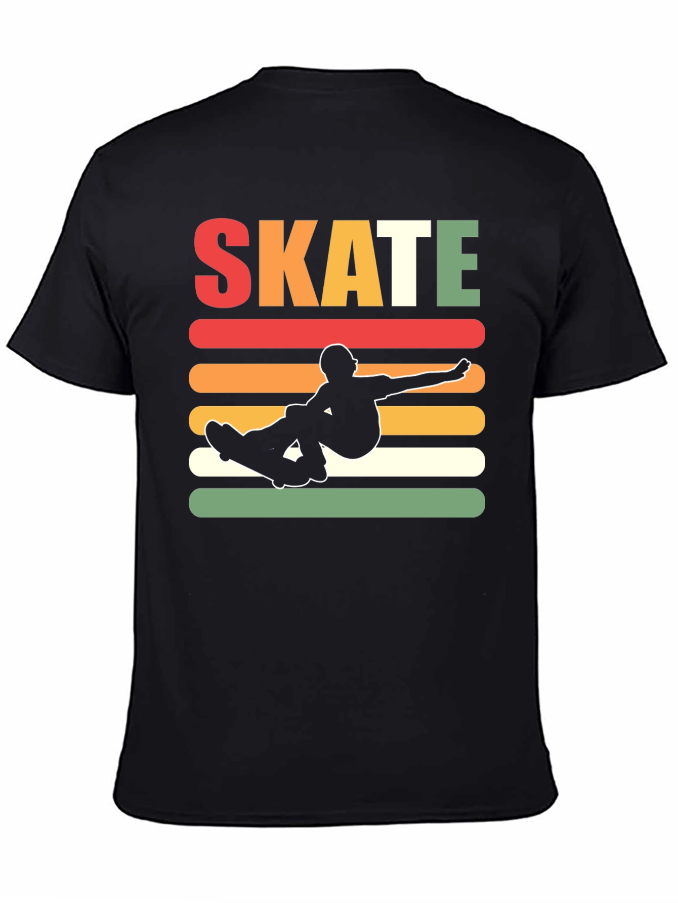 Retro Skate T-Shirt - Black Cotton Tee