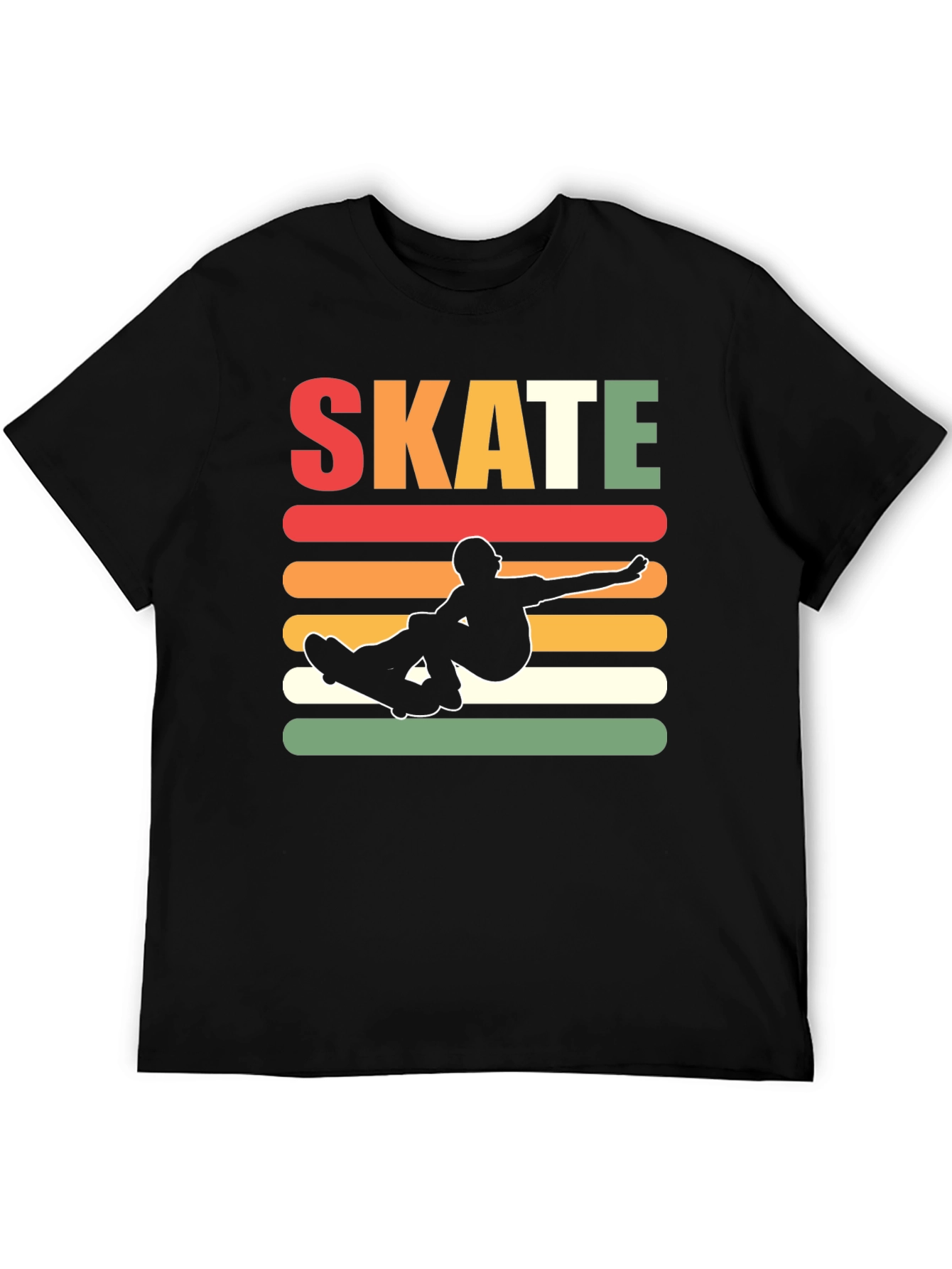 Retro Skate T-Shirt - Black Cotton Tee