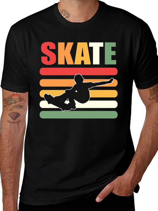 Retro Skate T-Shirt - Black Cotton Tee