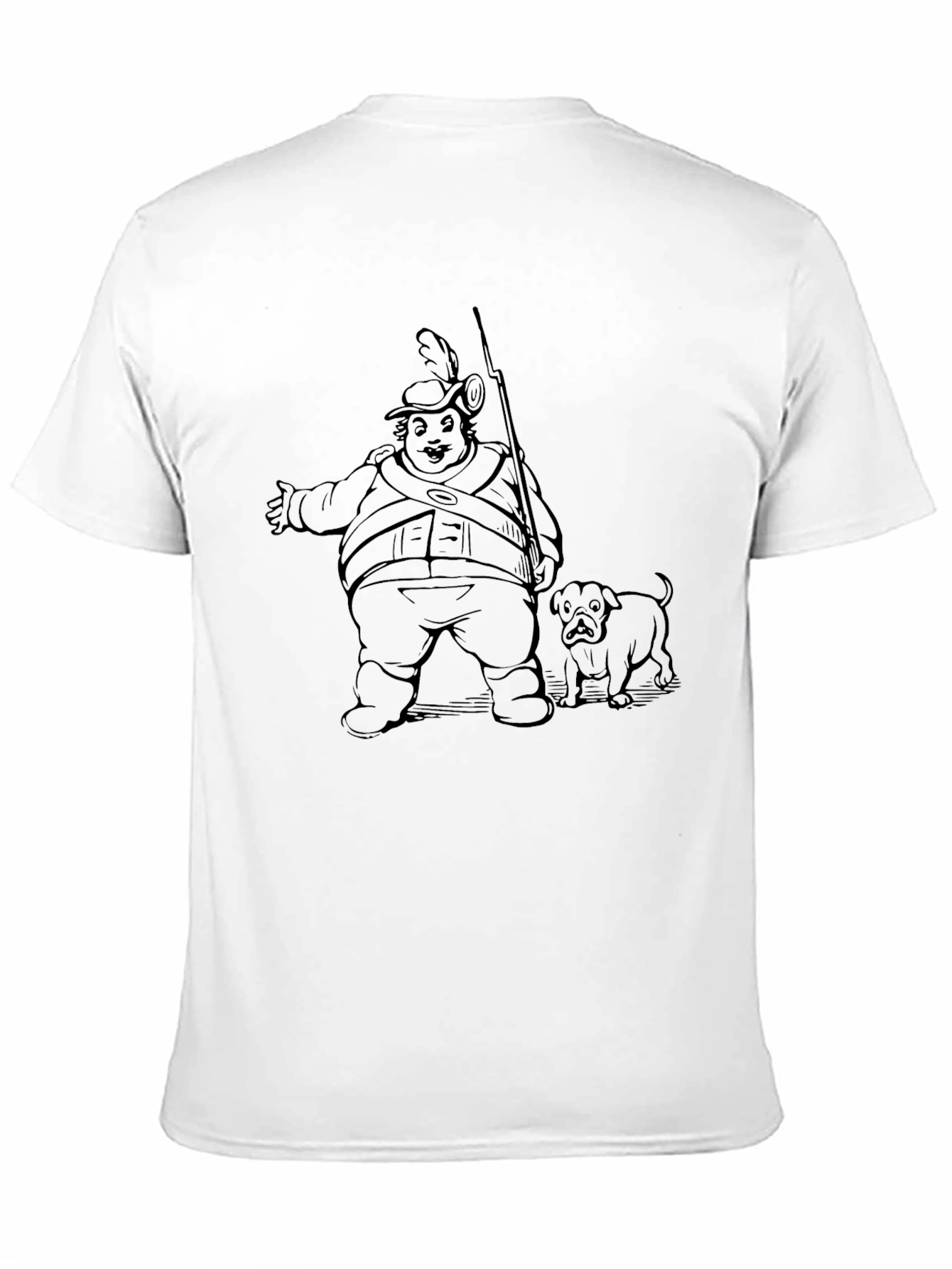 Novelty Graphic Tee - Cartoon Man and Dog Print