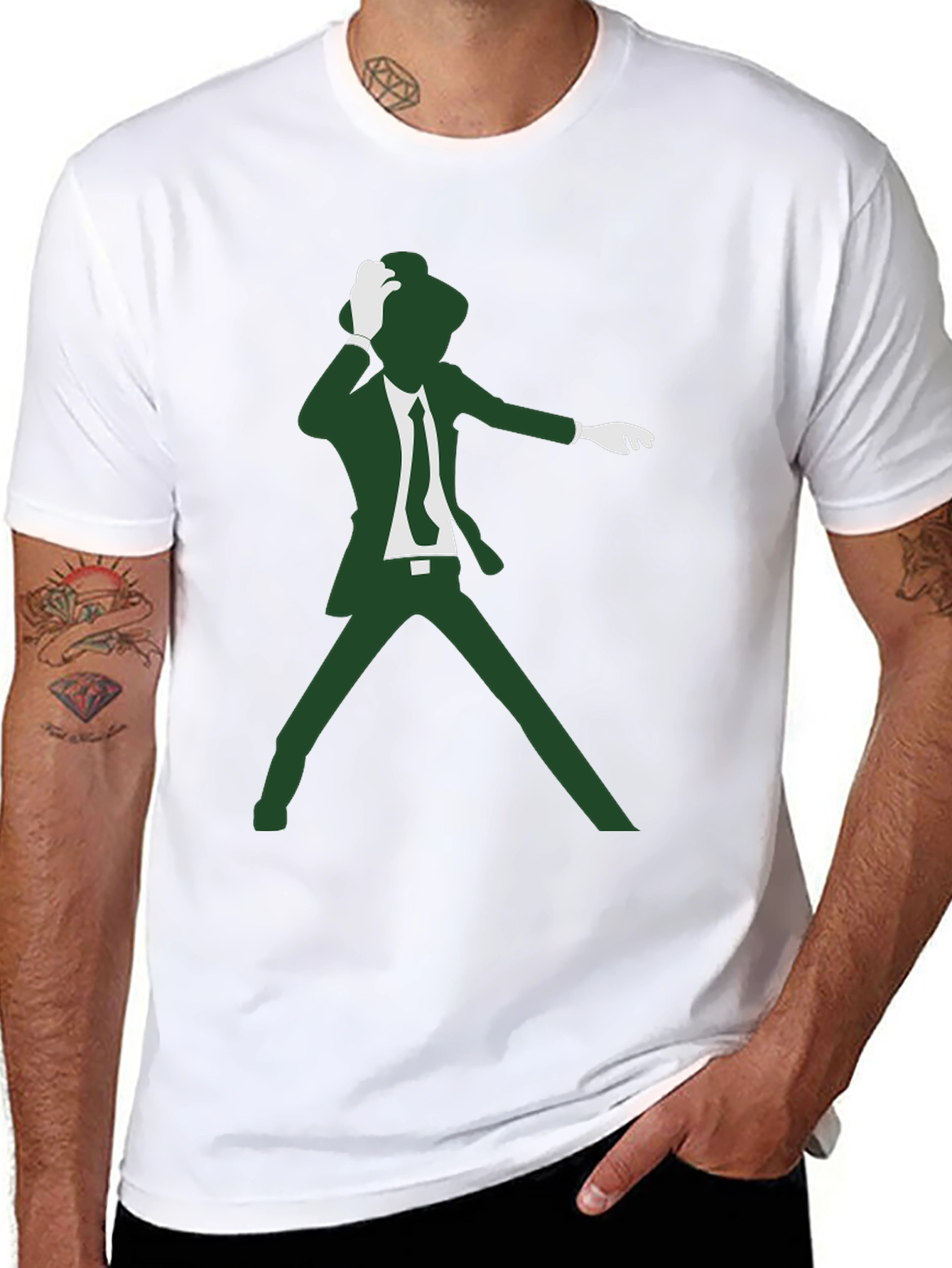 Retro Dancer Graphic Tee - Black Cotton T-Shirt