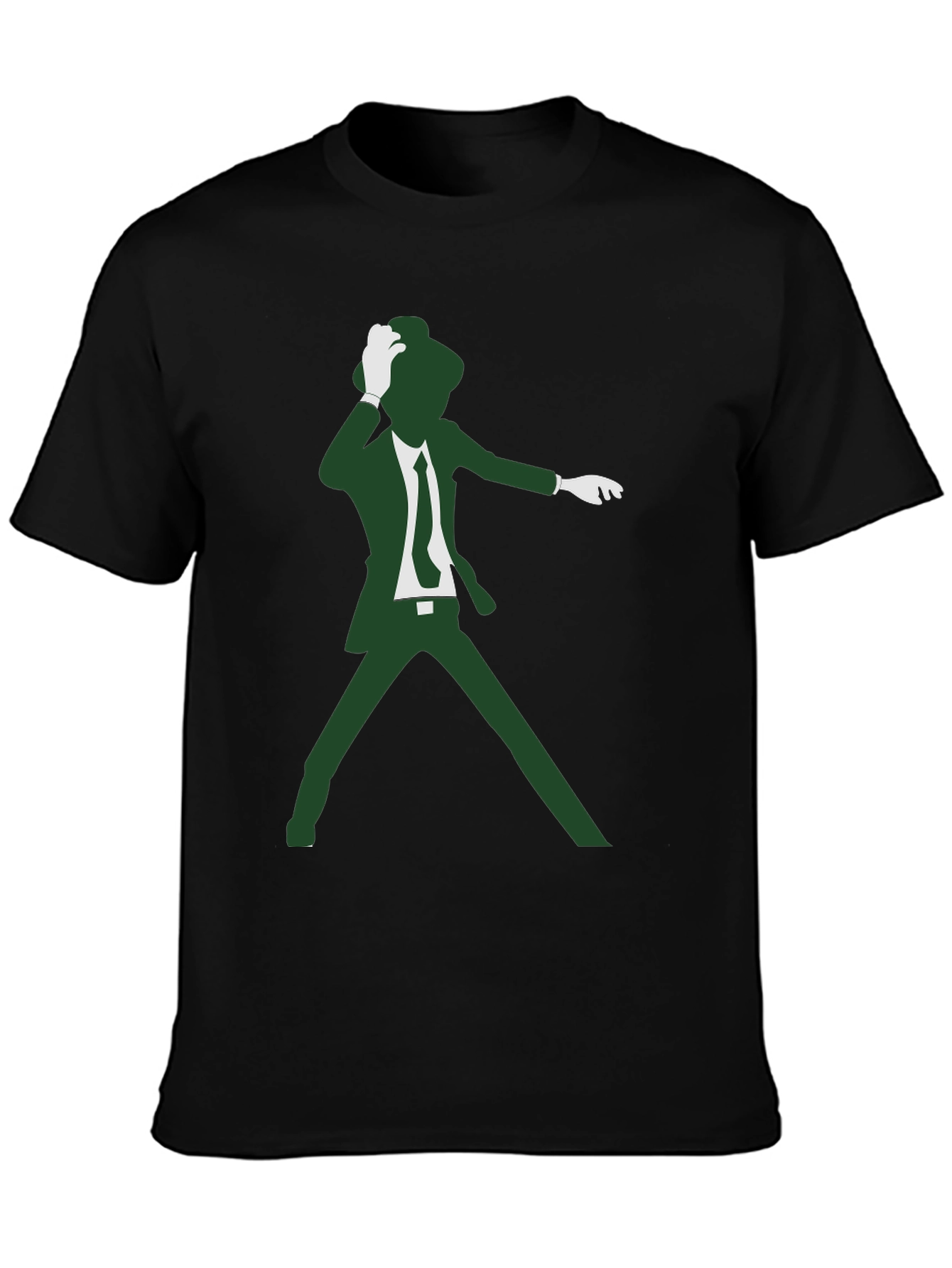 Retro Dancer Graphic Tee - Black Cotton T-Shirt