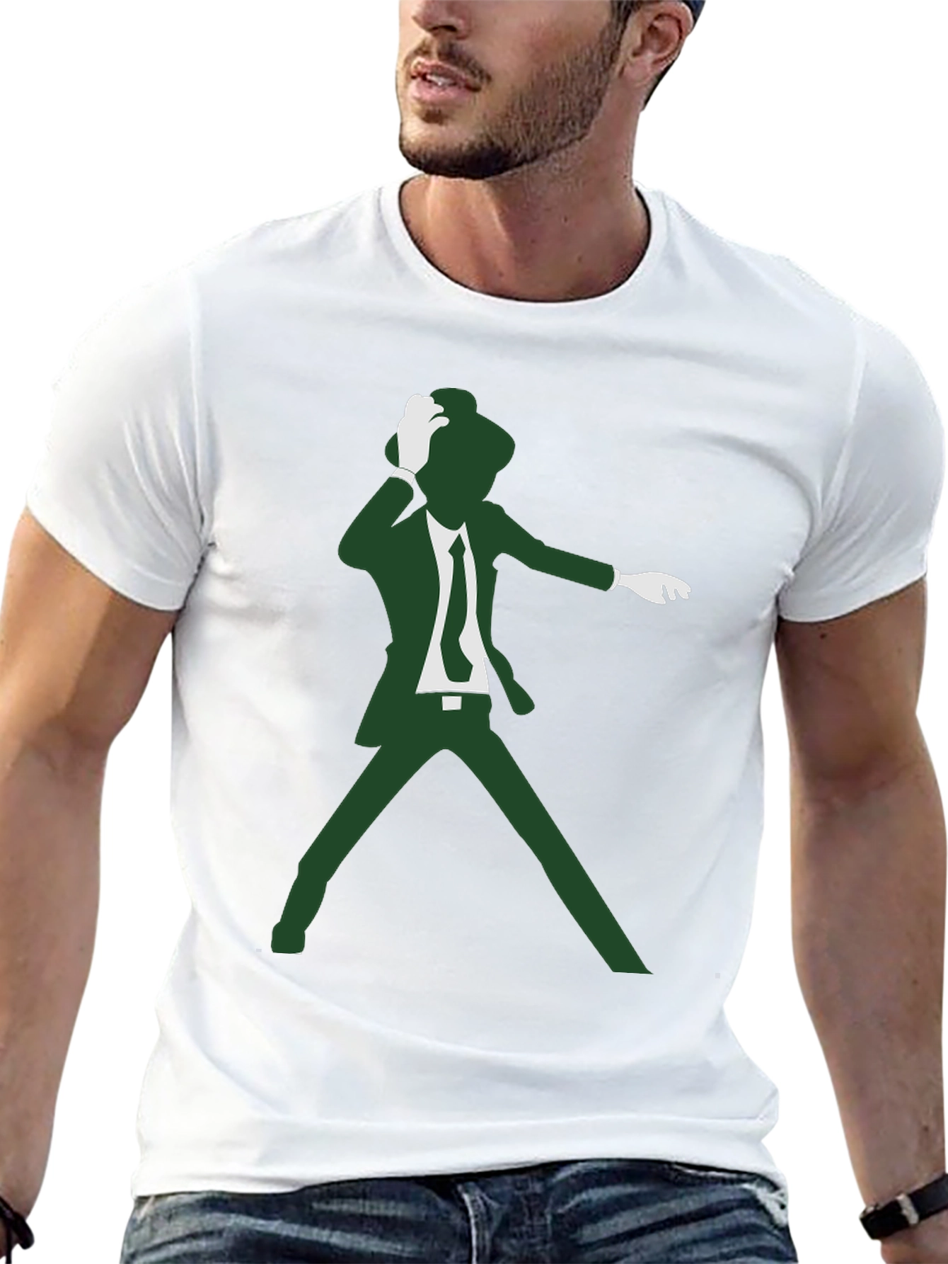 Retro Dancer Graphic Tee - Black Cotton T-Shirt