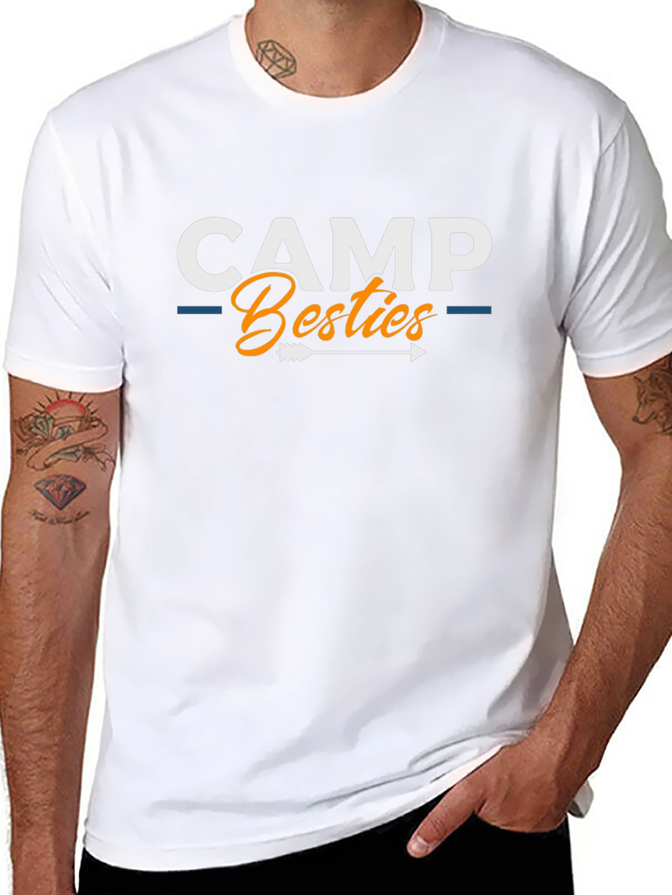 Camp Besties Graphic Tee - Black Cotton Blend Shirt