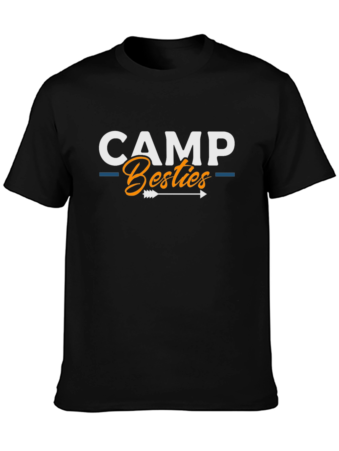 Camp Besties Graphic Tee - Black Cotton Blend Shirt