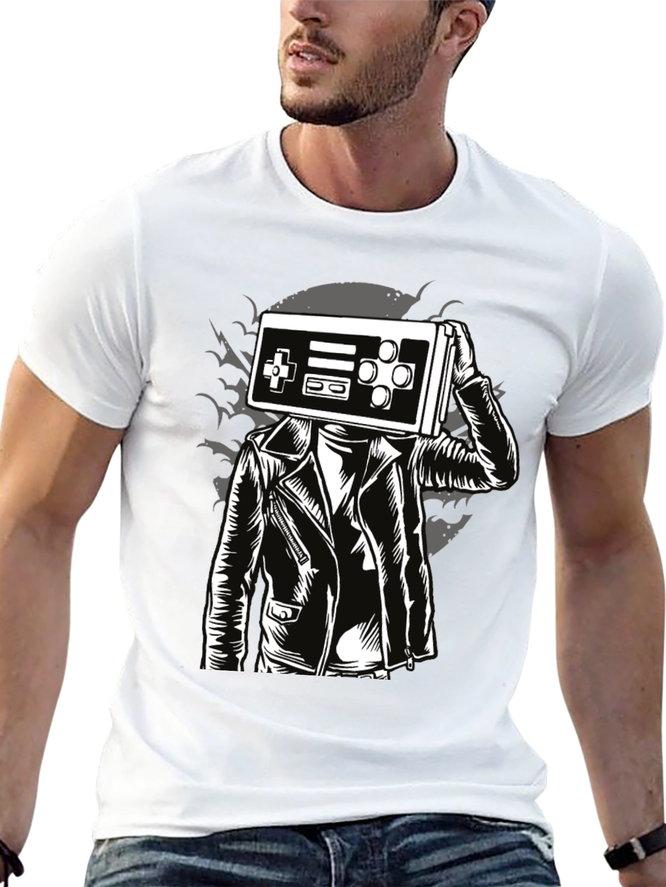 Retro Gamer Tee - Controller Head Graphic T-Shirt