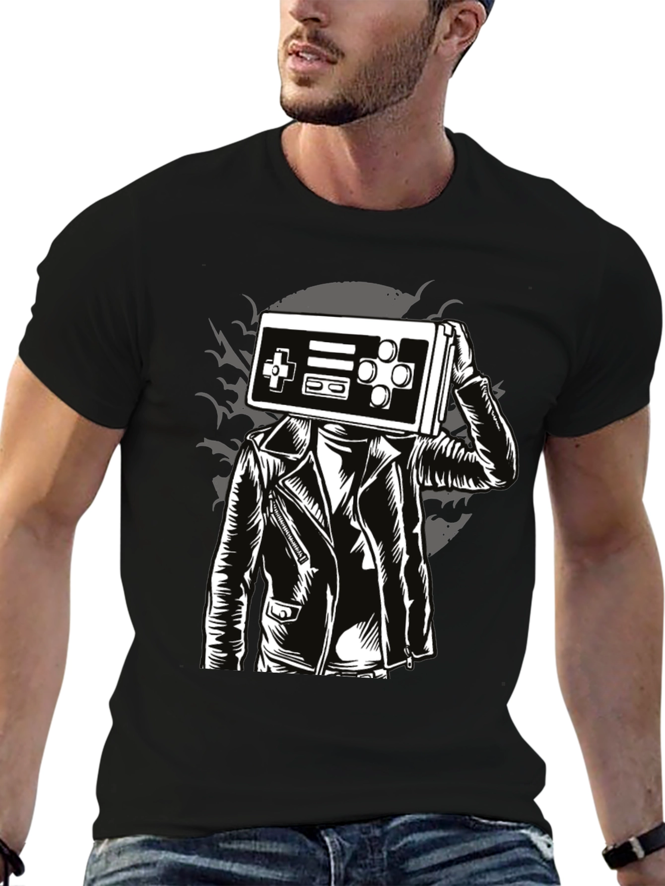 Retro Gamer Tee - Controller Head Graphic T-Shirt
