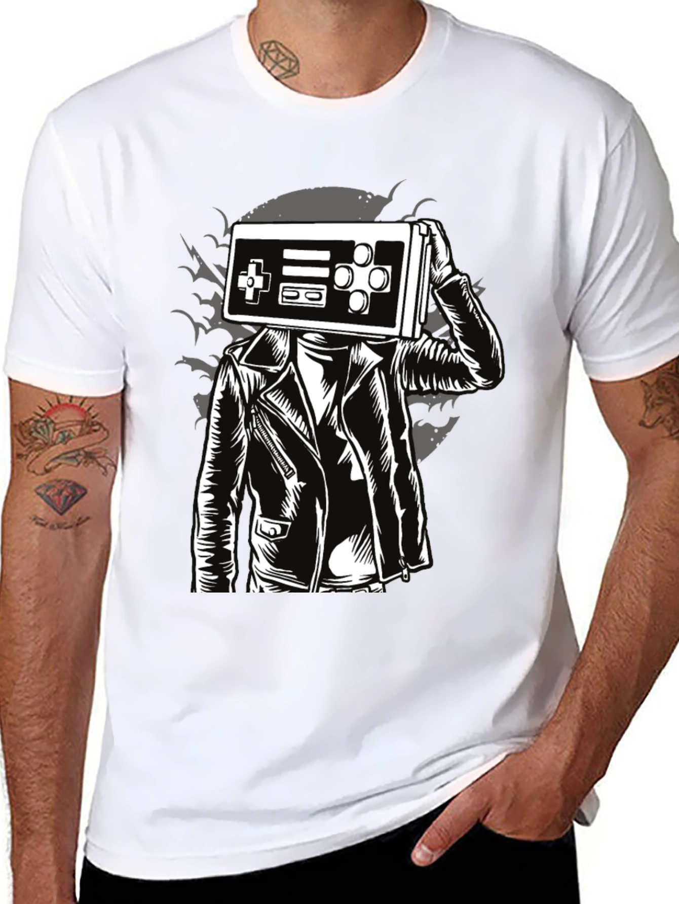 Retro Gamer Tee - Controller Head Graphic T-Shirt