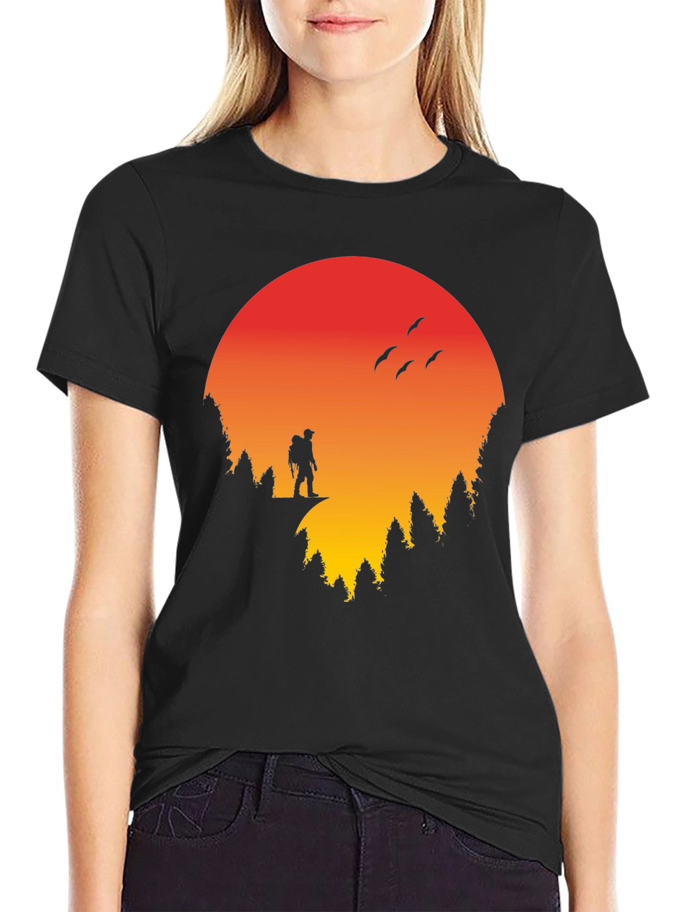 Sunset Hiker Graphic Tee - Adventure Ready