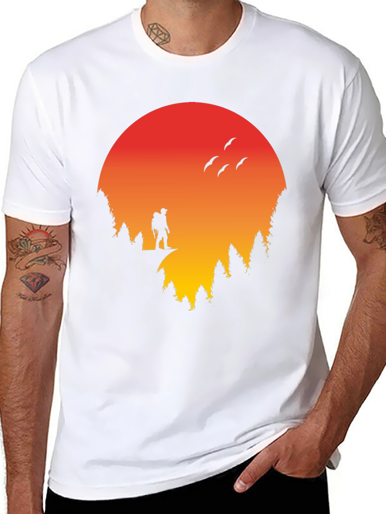 Sunset Hiker Graphic Tee - Adventure Ready