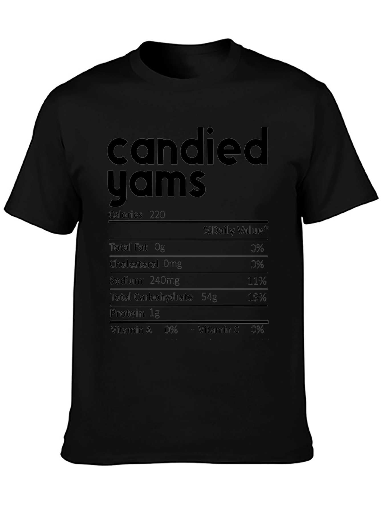 Candied Yams Nutrition Facts T-Shirt
