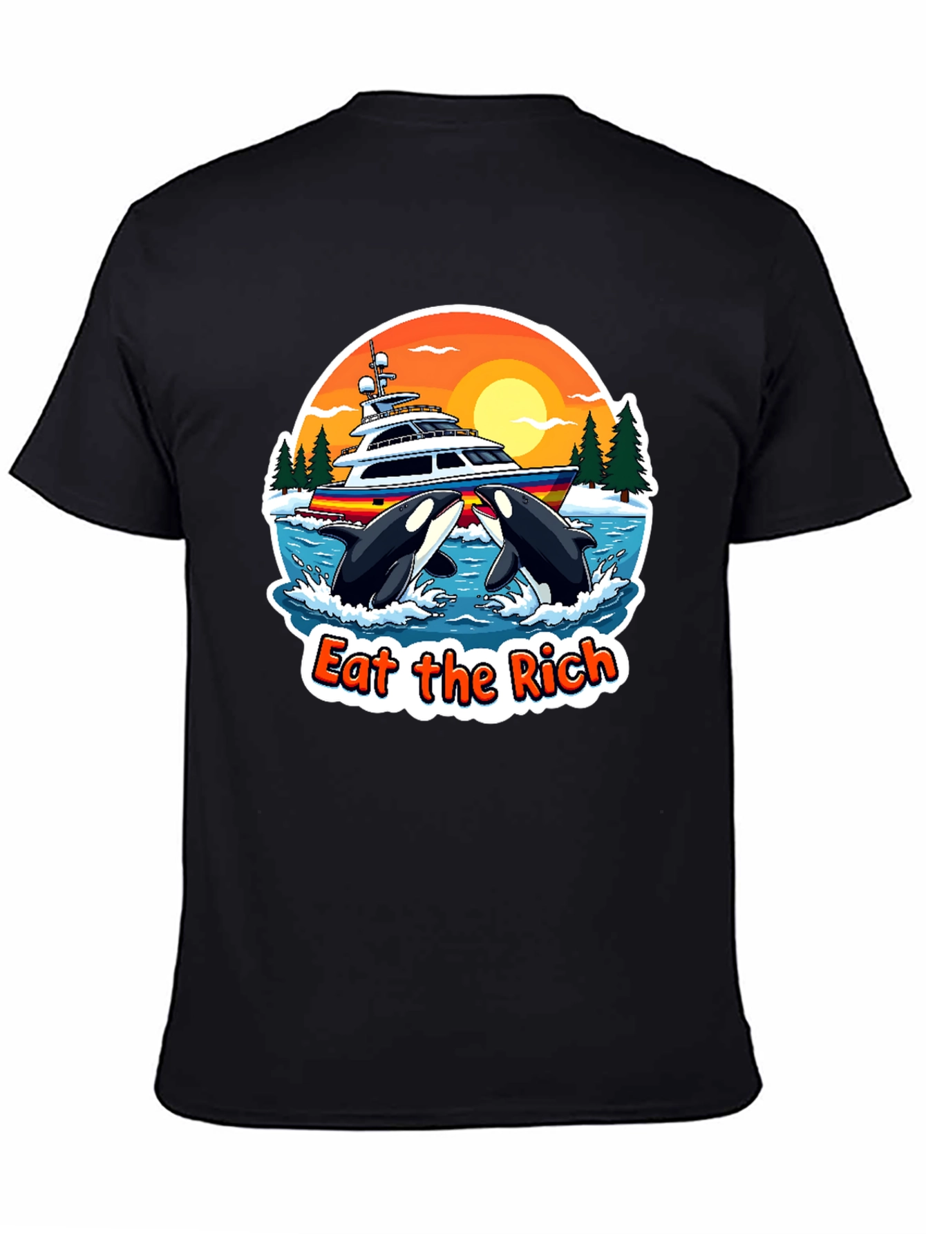 Eat The Rich Orca Yacht Black T-Shirt