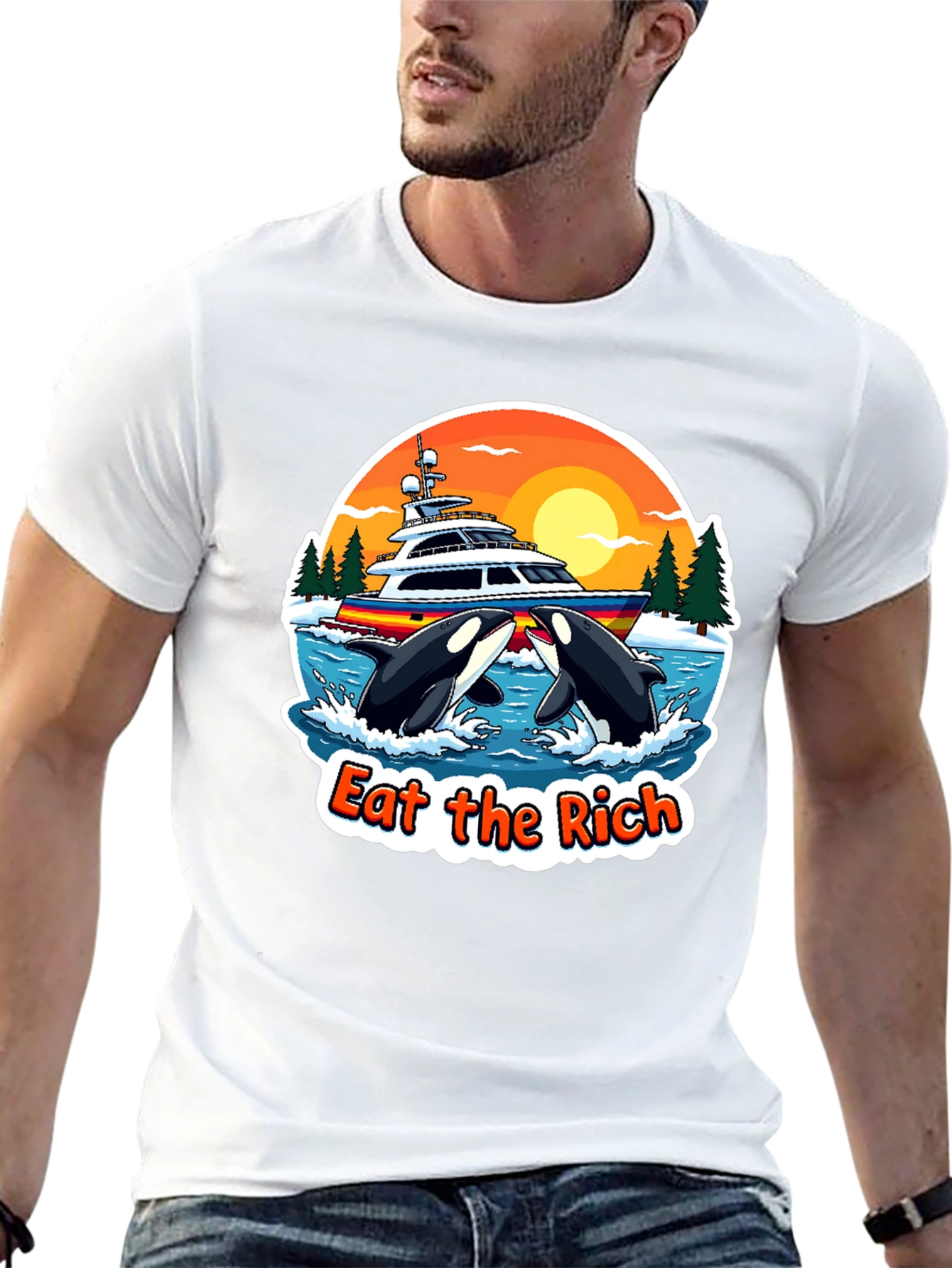Eat The Rich Orca Yacht Black T-Shirt
