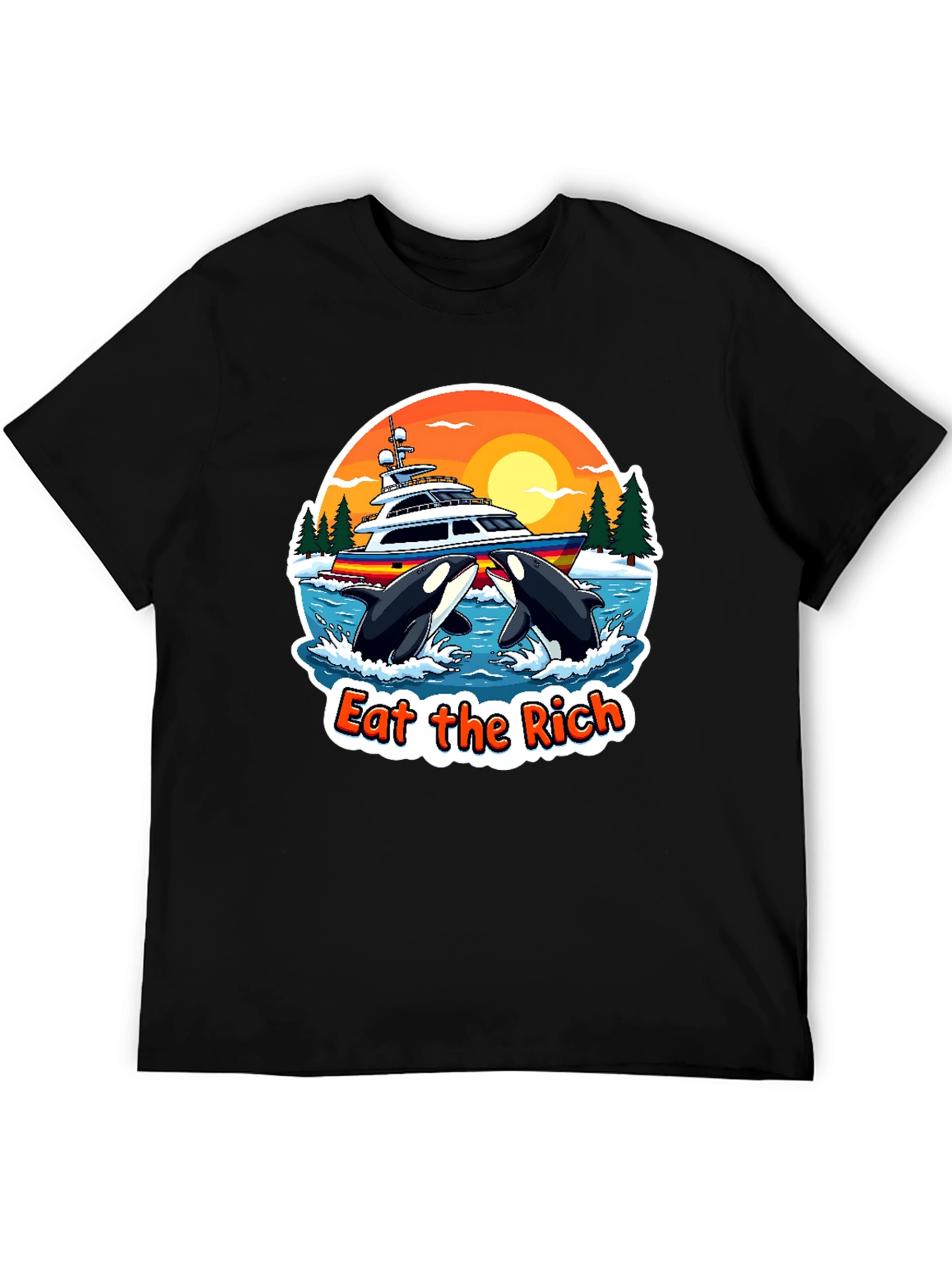 Eat The Rich Orca Yacht Black T-Shirt