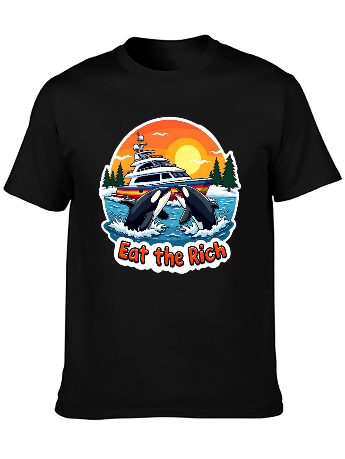 Eat The Rich Orca Yacht Black T-Shirt