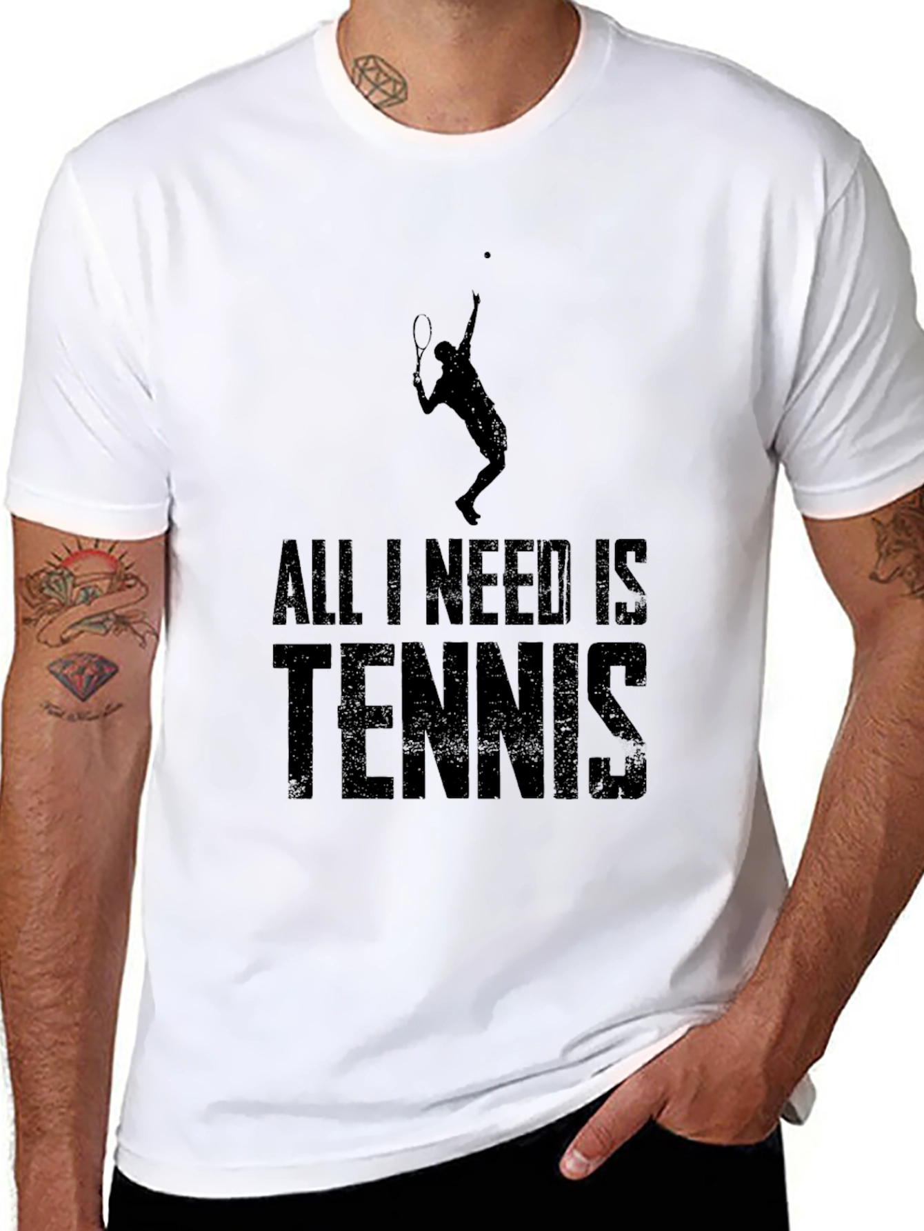 All I Need Is Tennis Black T-Shirt