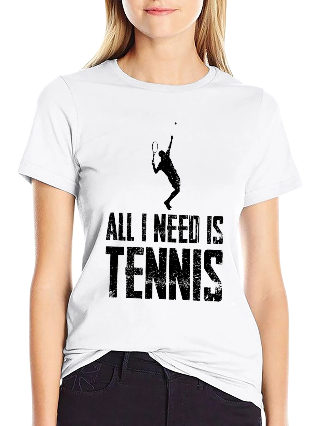 All I Need Is Tennis Black T-Shirt