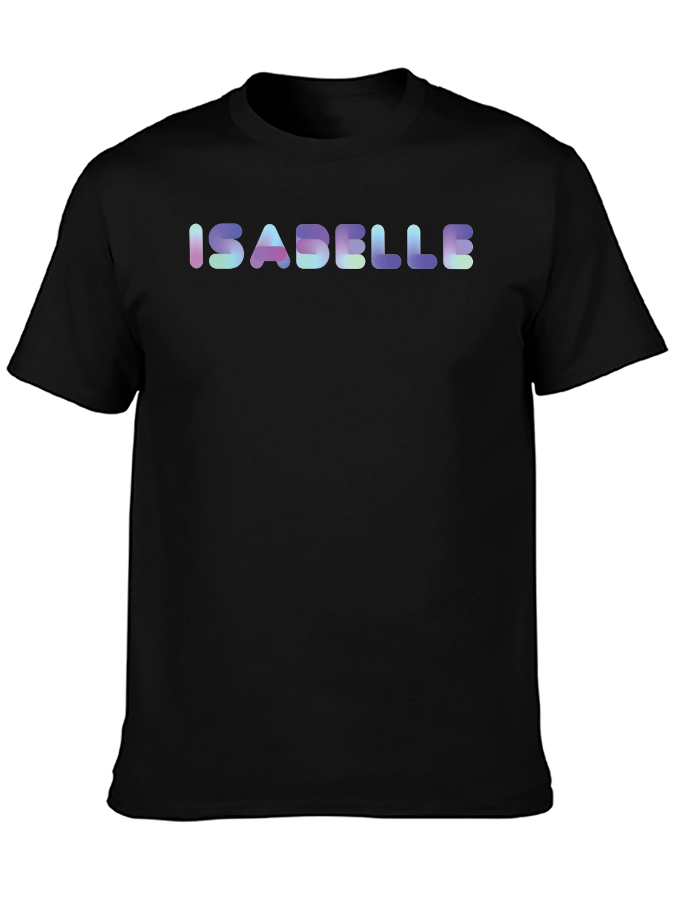 Isabelle Name Holographic Black T-Shirt