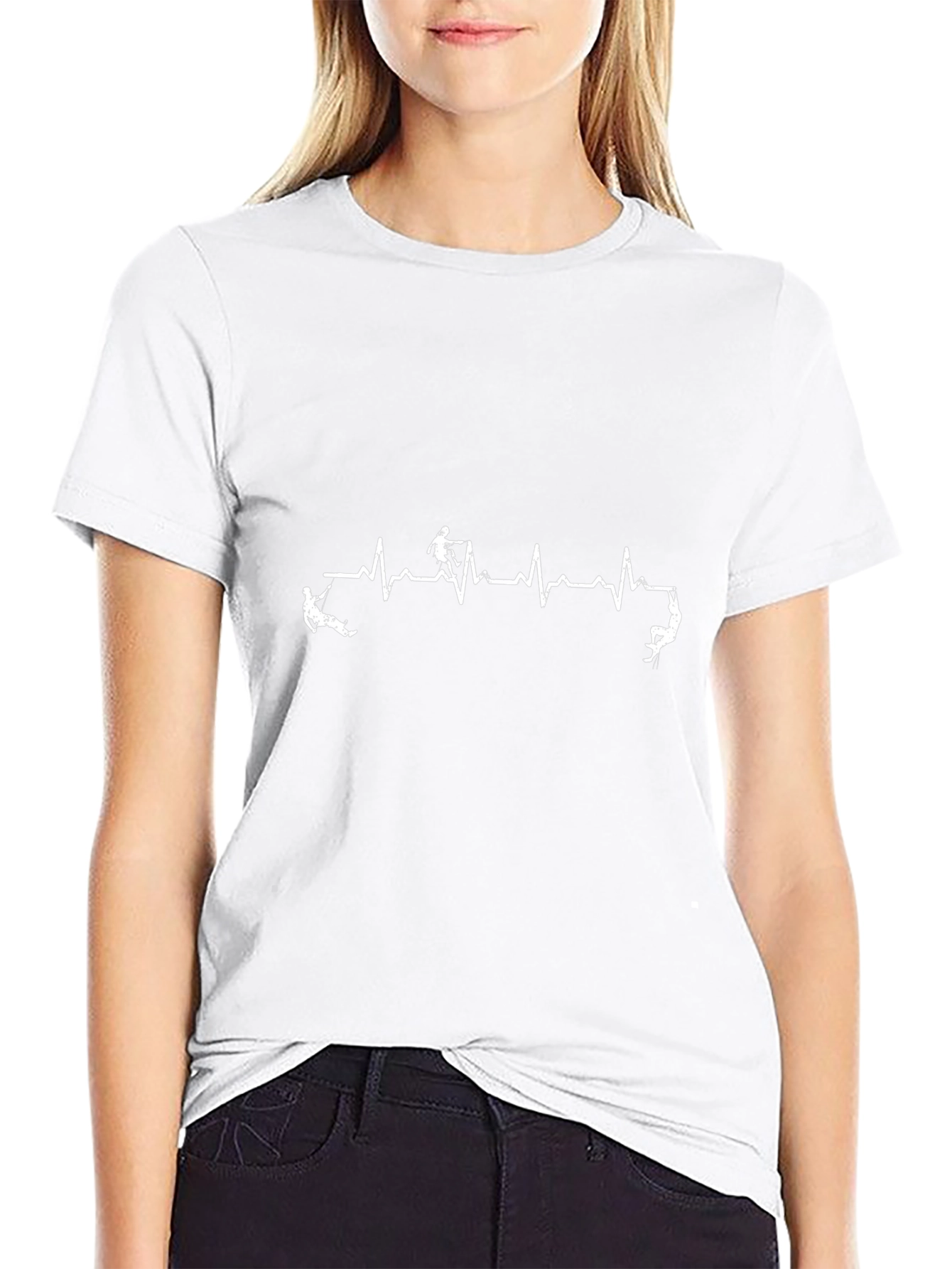 Climbing Heartbeat T-Shirt - Black Cotton Tee