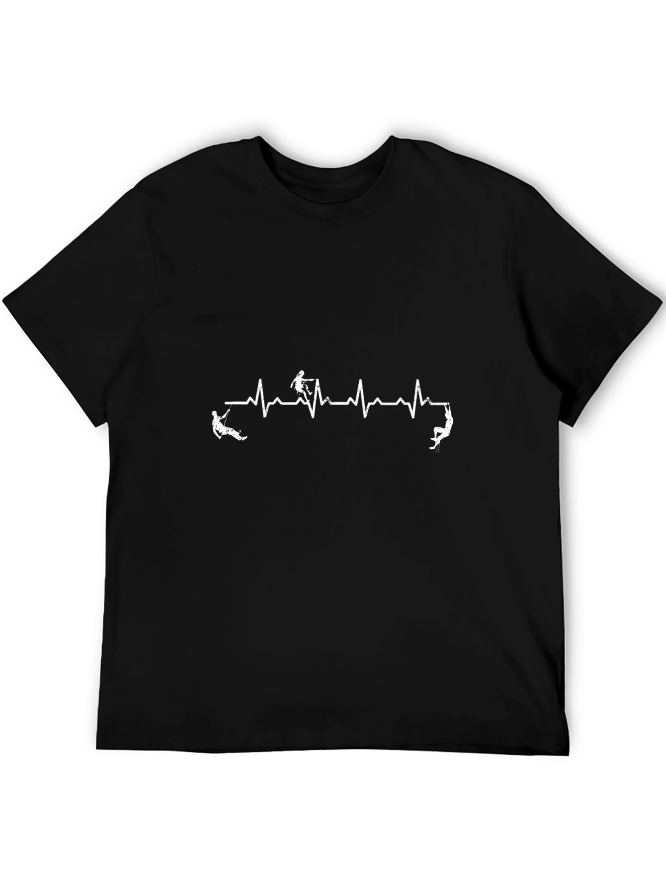 Climbing Heartbeat T-Shirt - Black Cotton Tee