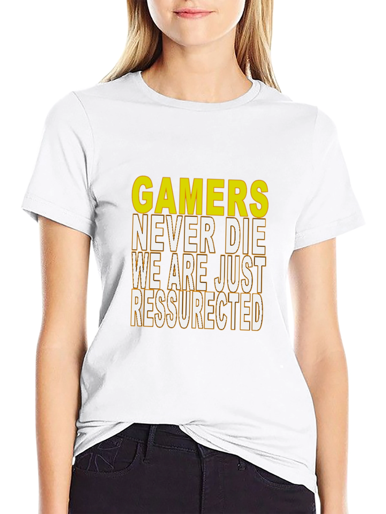 Gamers Never Die Resurrected Black T-Shirt