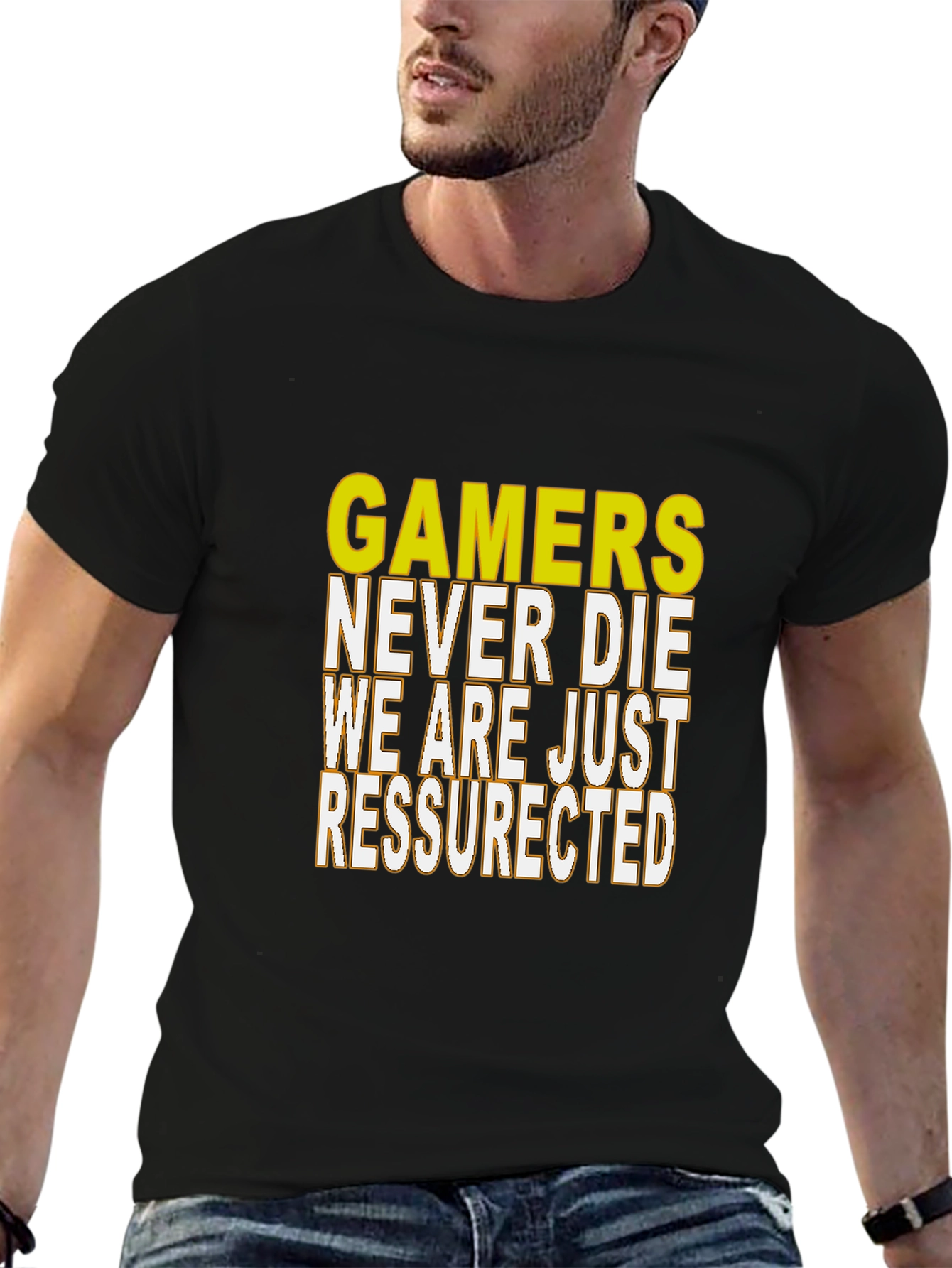 Gamers Never Die Resurrected Black T-Shirt