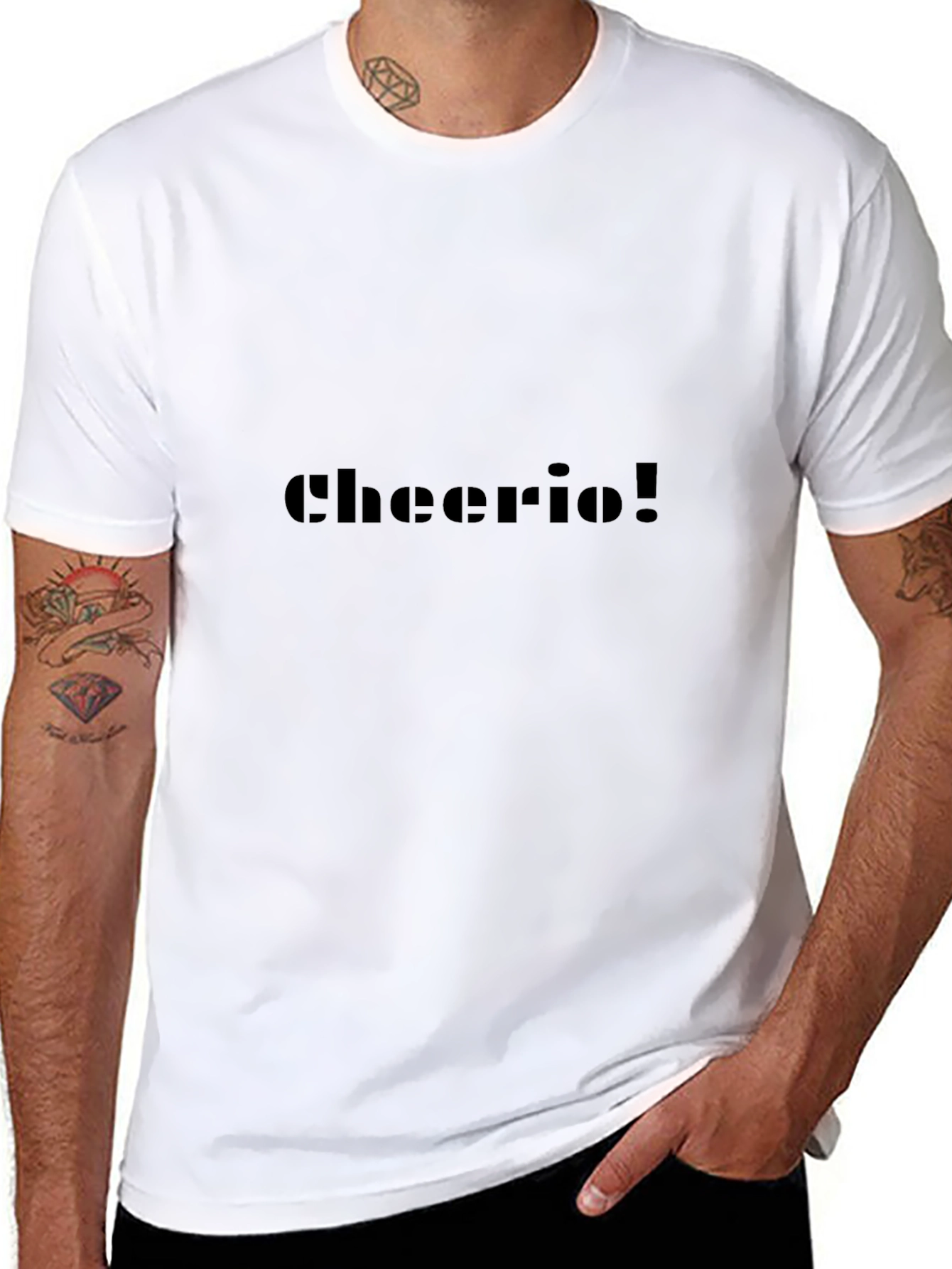 Cheerio! Graphic Tee - Black Cotton Casual T-Shirt