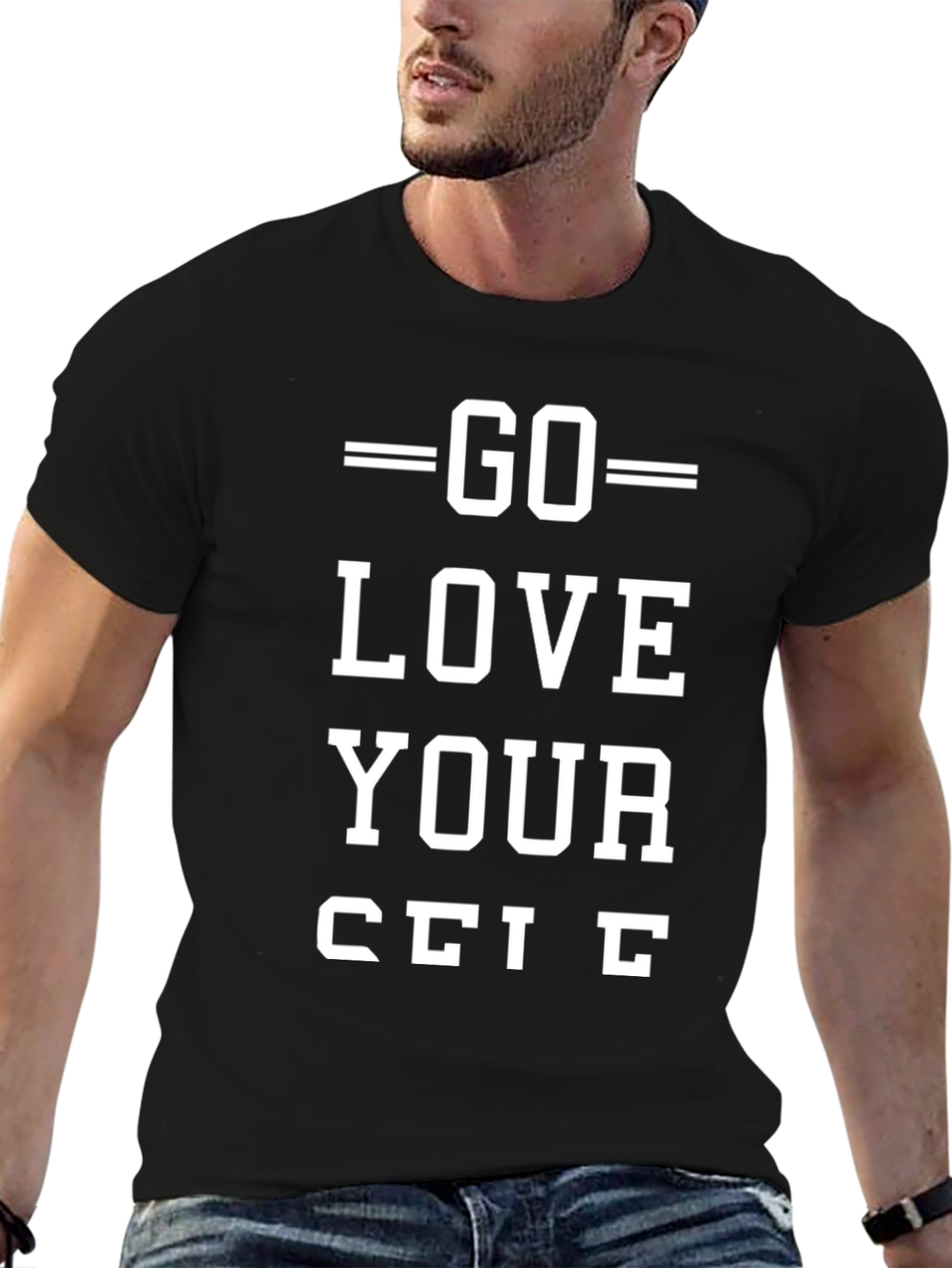 Go Love Yourself Black Graphic Tee