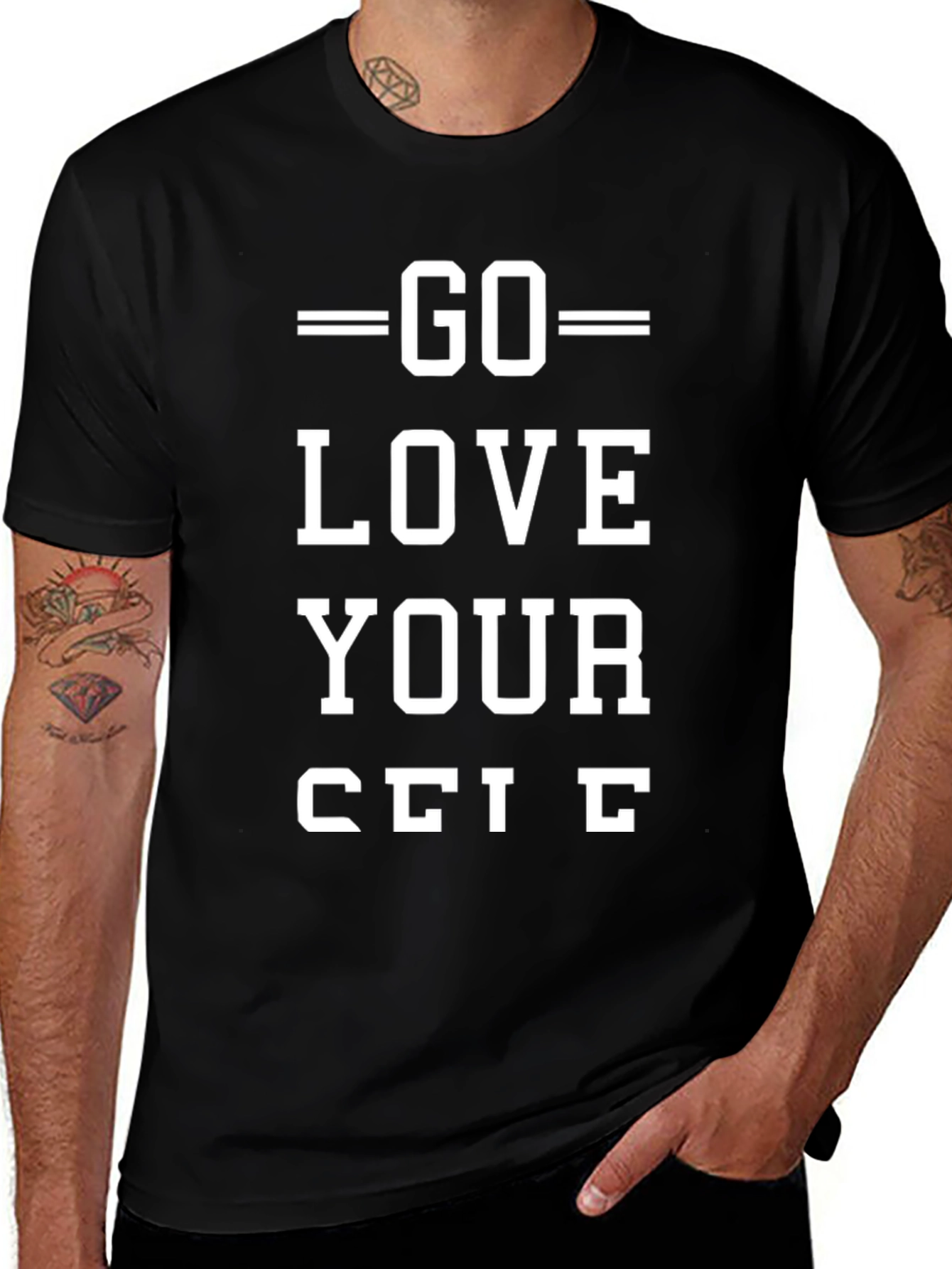 Go Love Yourself Black Graphic Tee