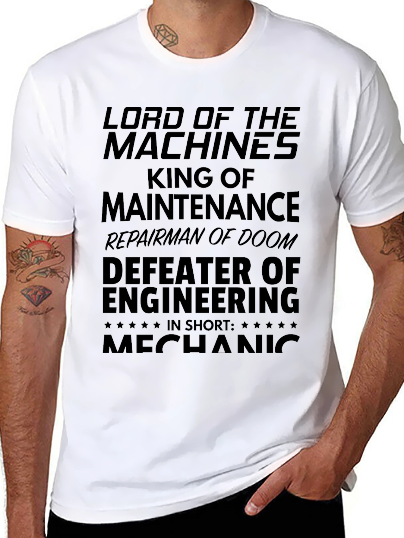 Mechanic Lord of Machines Black T-Shirt