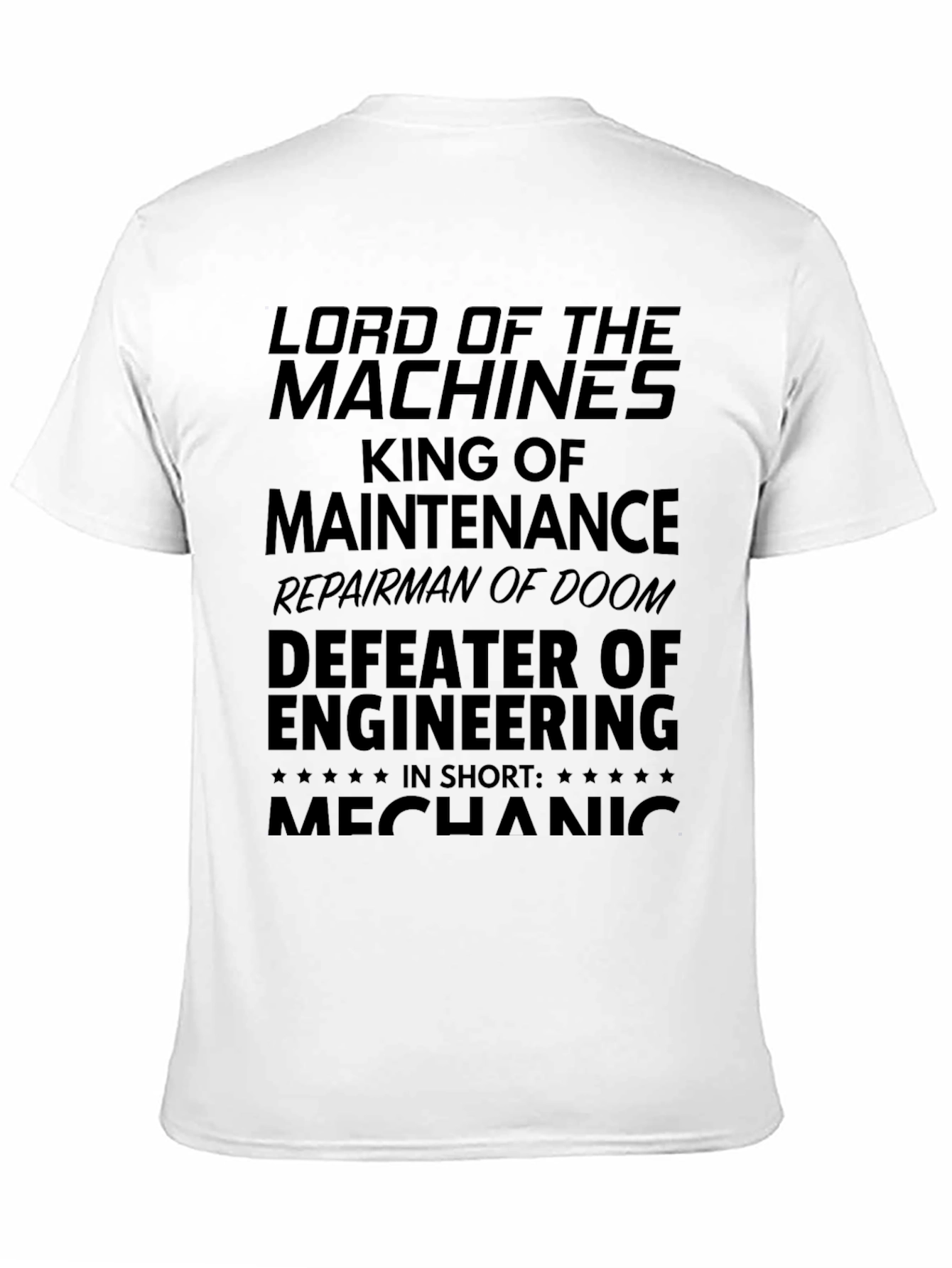 Mechanic Lord of Machines Black T-Shirt