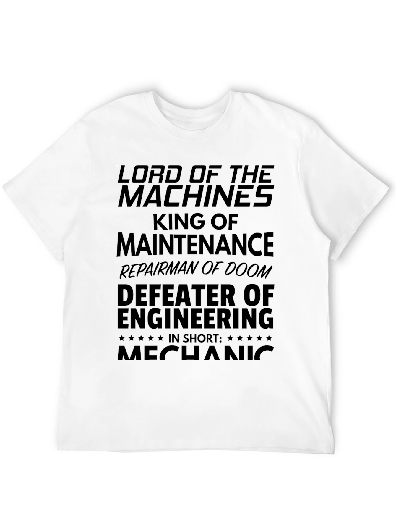 Mechanic Lord of Machines Black T-Shirt