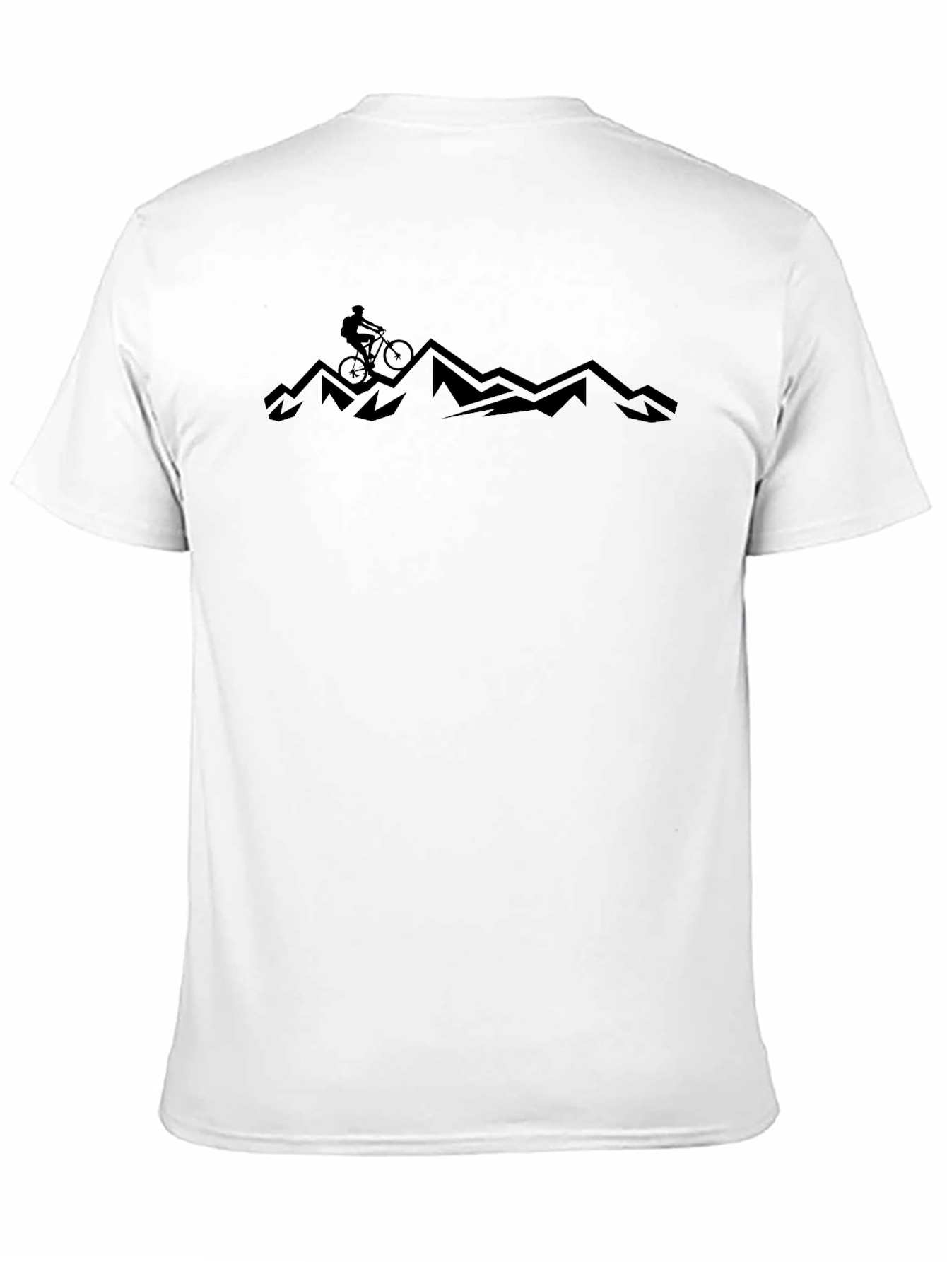 Mountain Biker Silhouette Graphic T-Shirt - Black