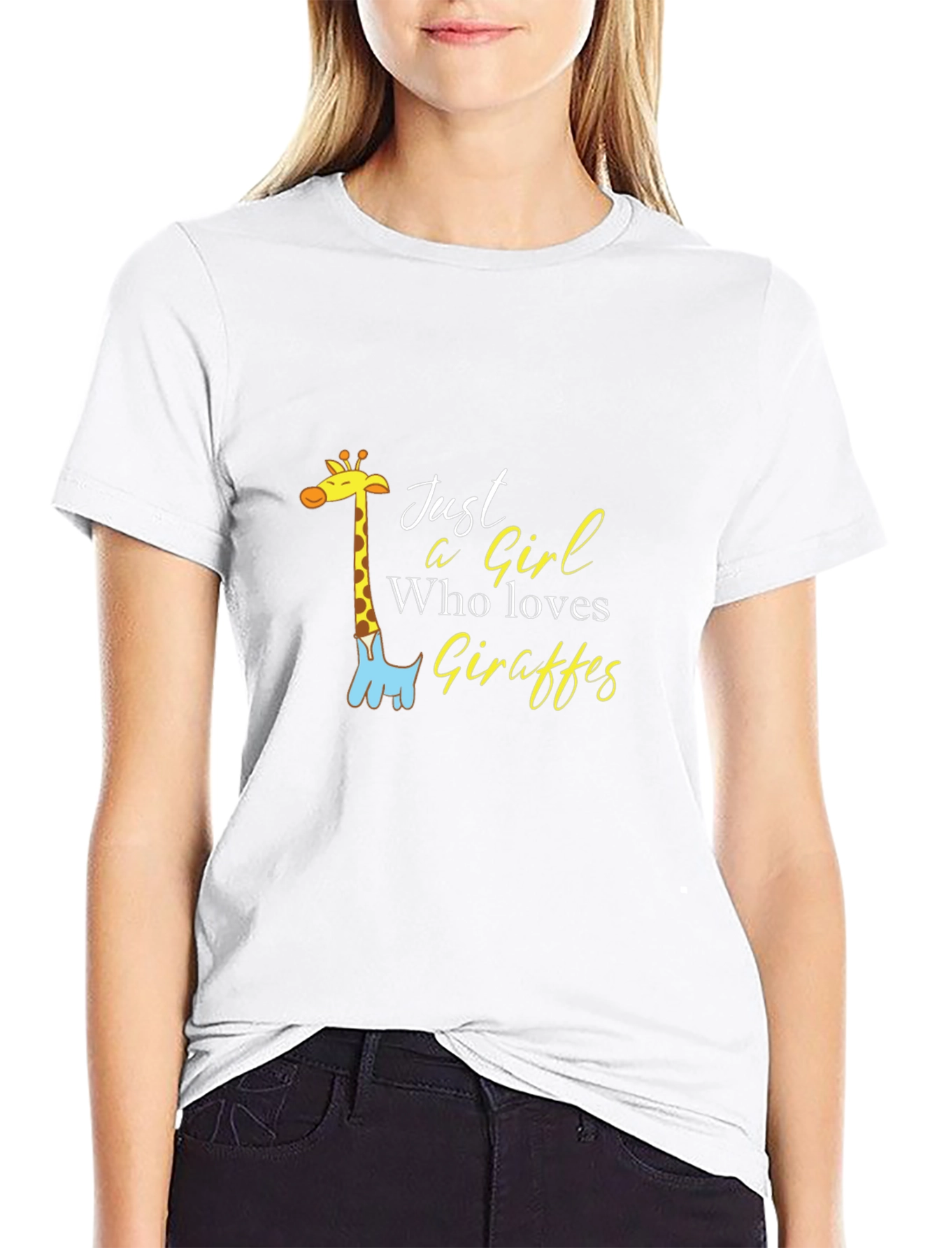Just a Girl Who Loves Giraffes Graphic Tee