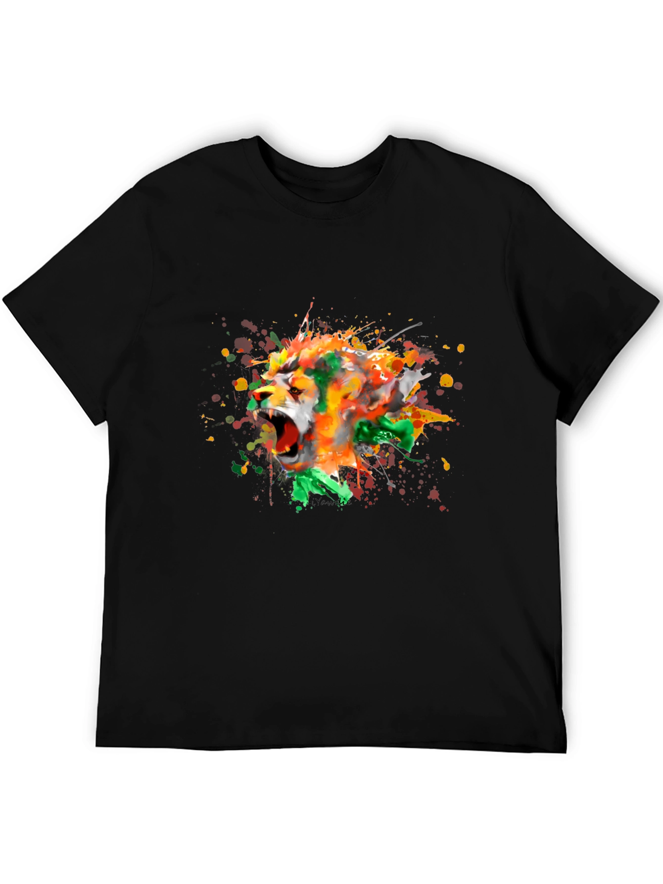 Roaring Lion Splash Art Graphic Tee