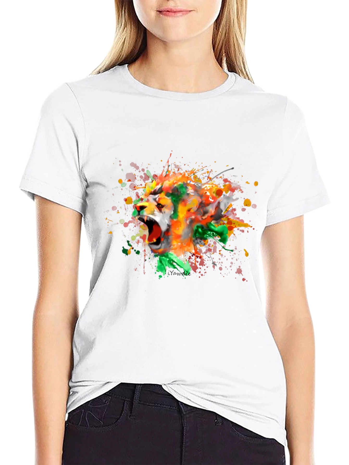 Roaring Lion Splash Art Graphic Tee