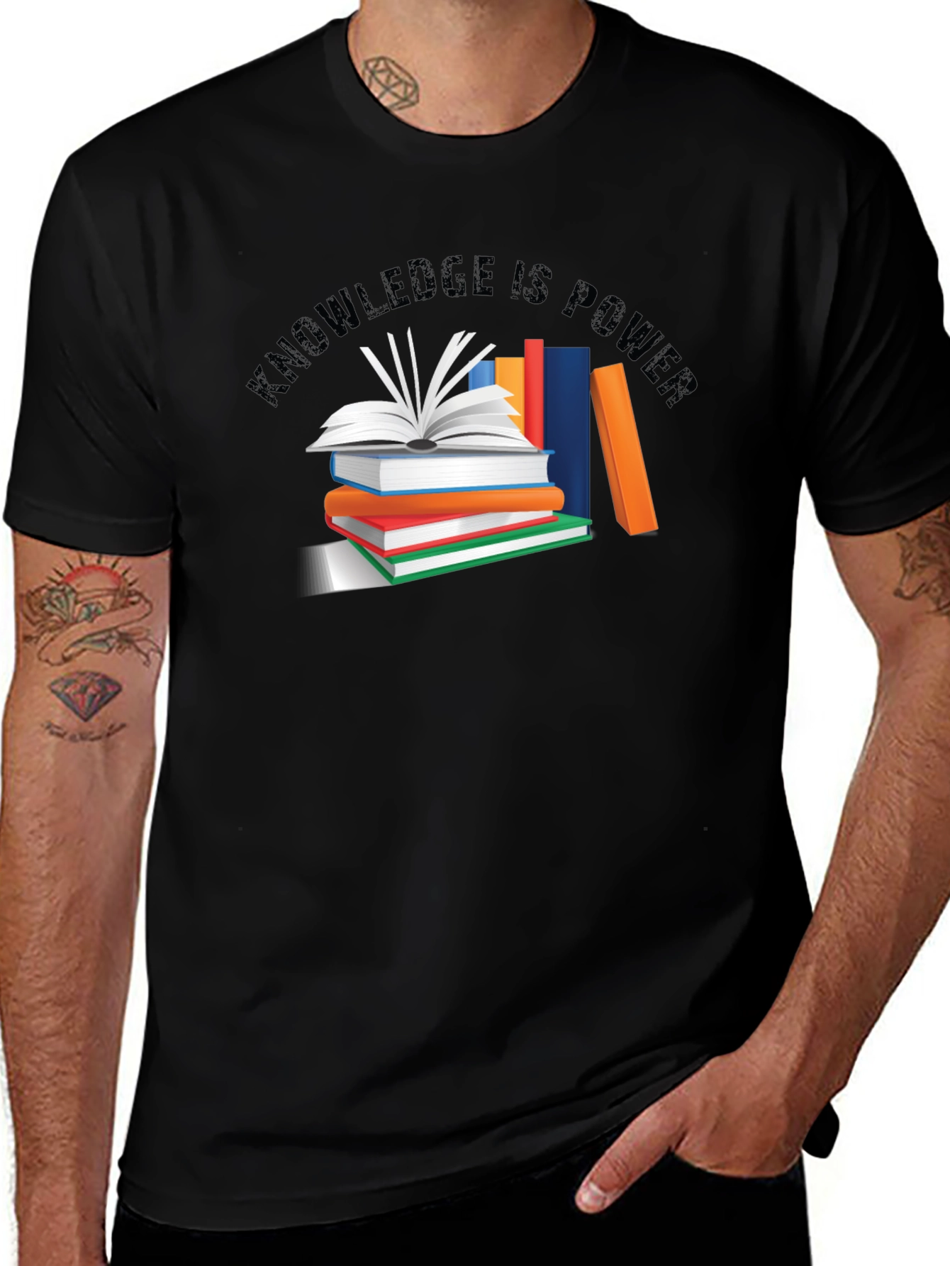 Knowledge Is Power Black T-Shirt