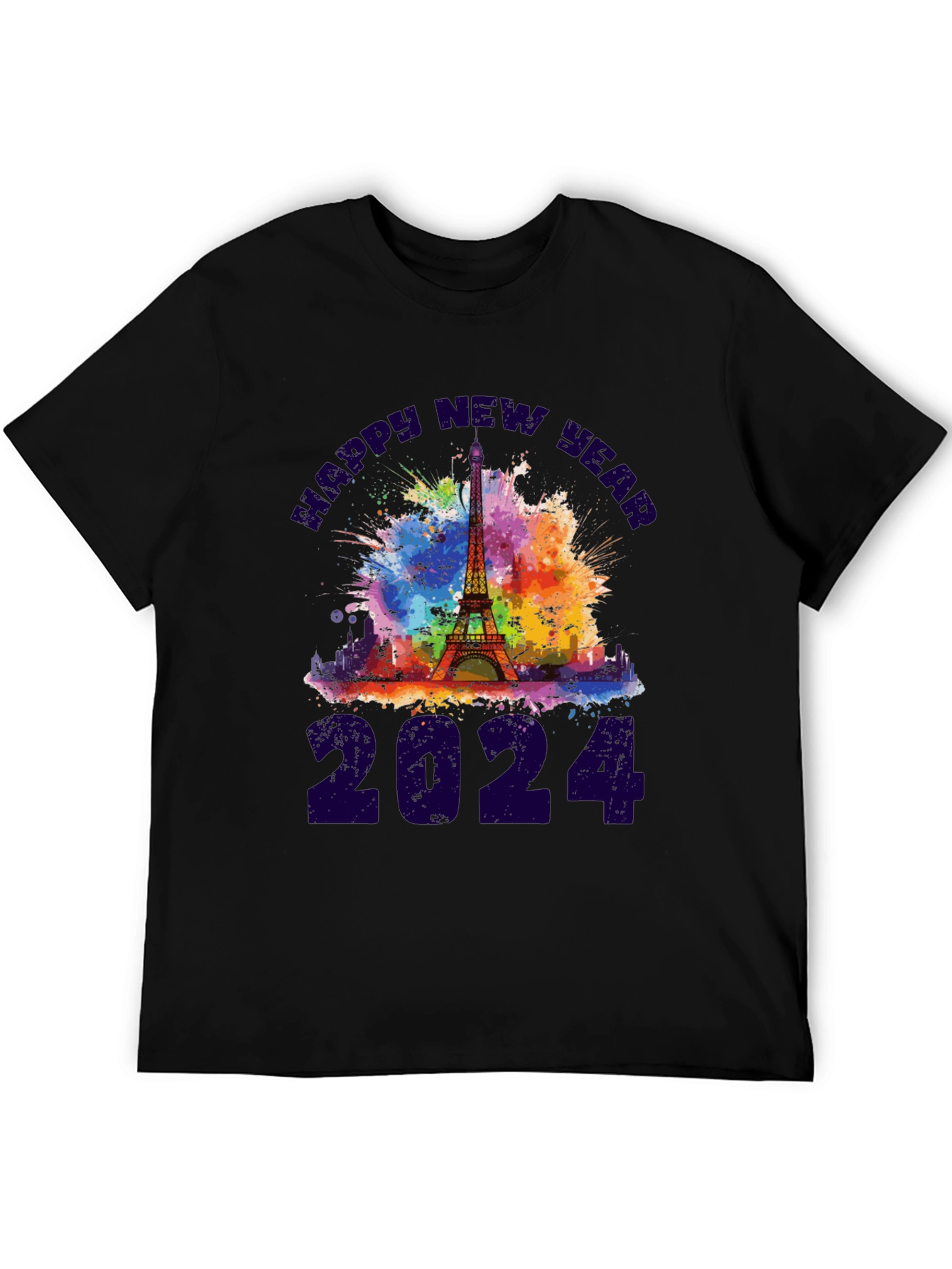 Happy New Year 2024 Eiffel Tower T-Shirt