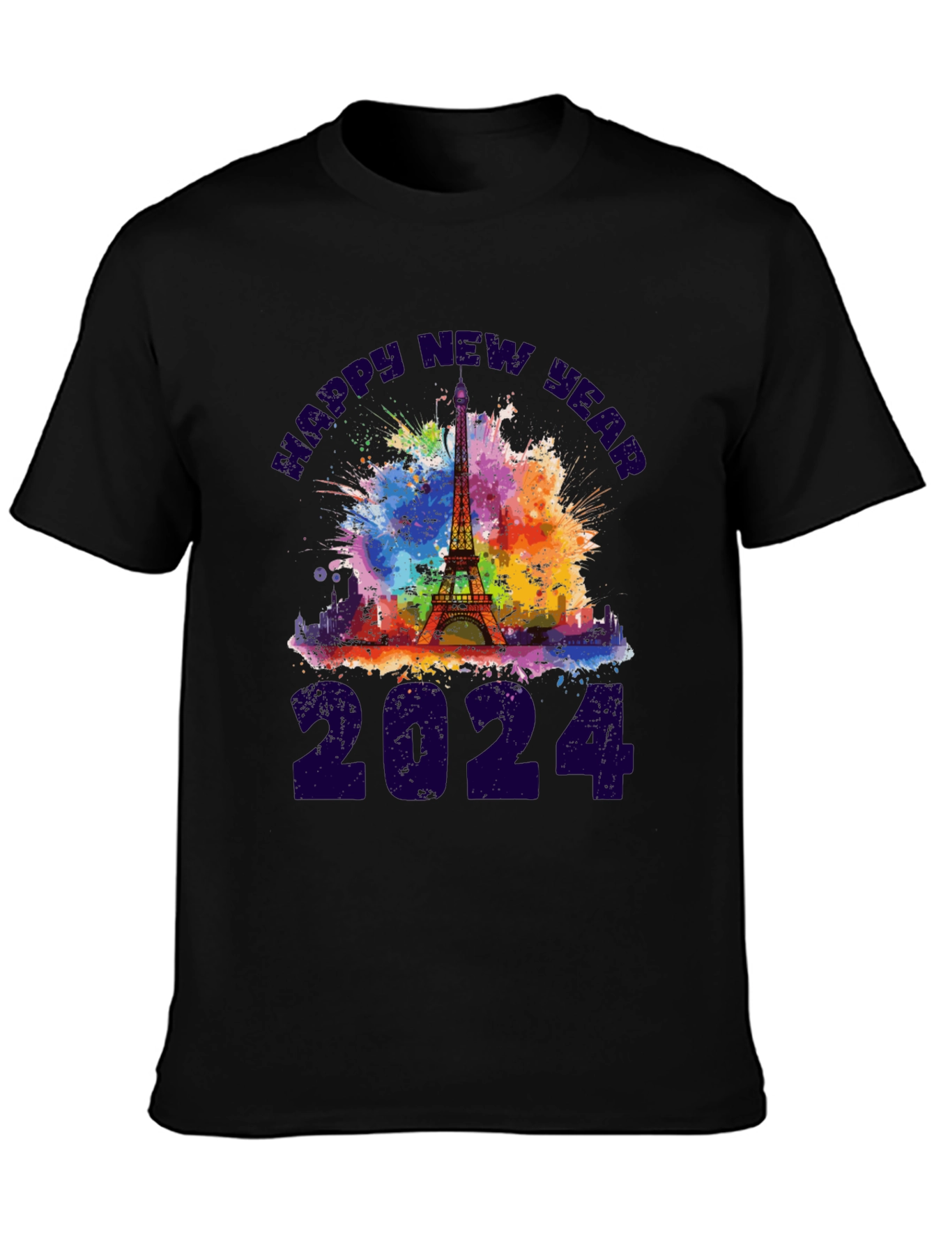 Happy New Year 2024 Eiffel Tower T-Shirt