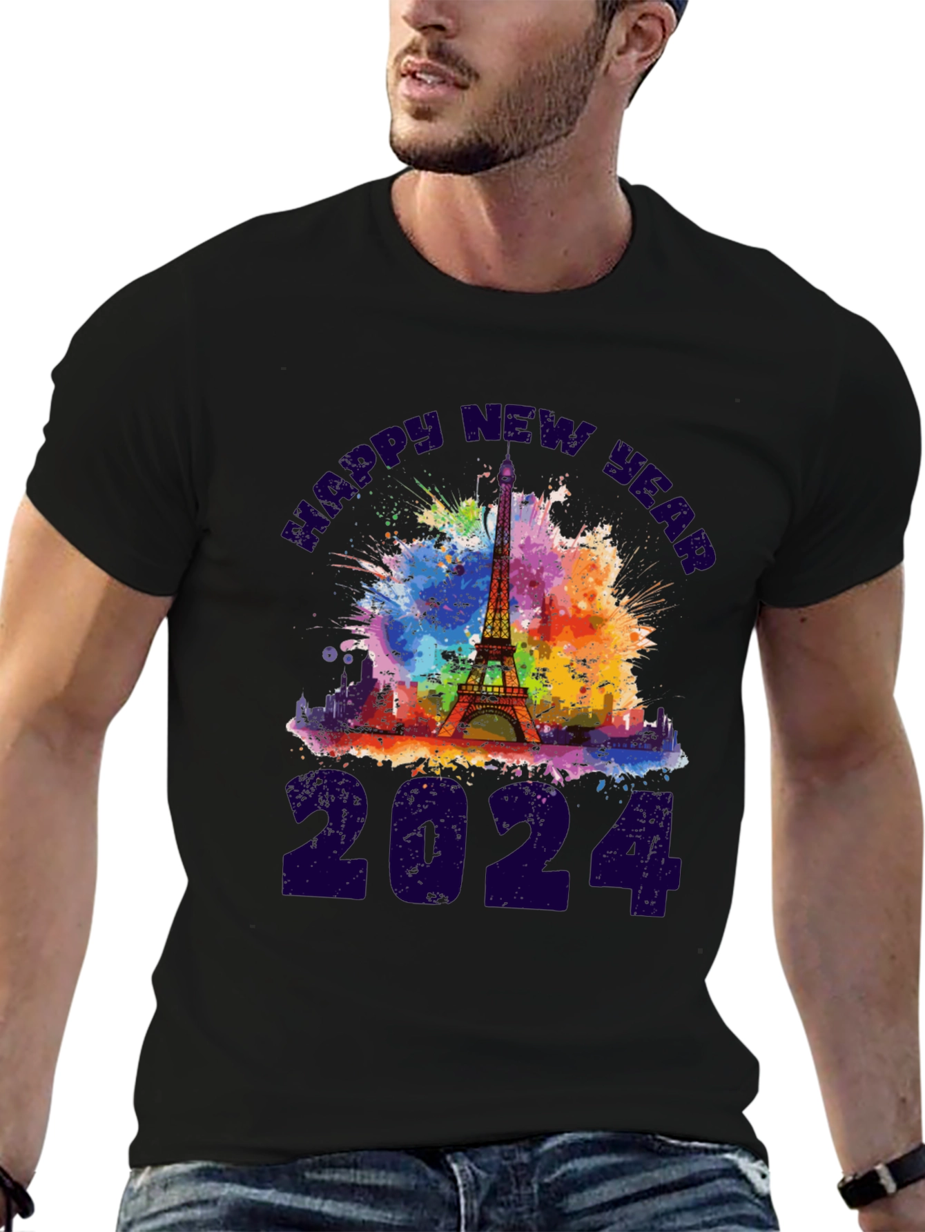 Happy New Year 2024 Eiffel Tower T-Shirt