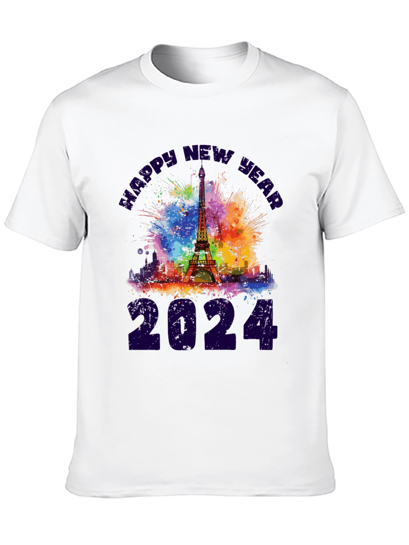 Happy New Year 2024 Eiffel Tower T-Shirt