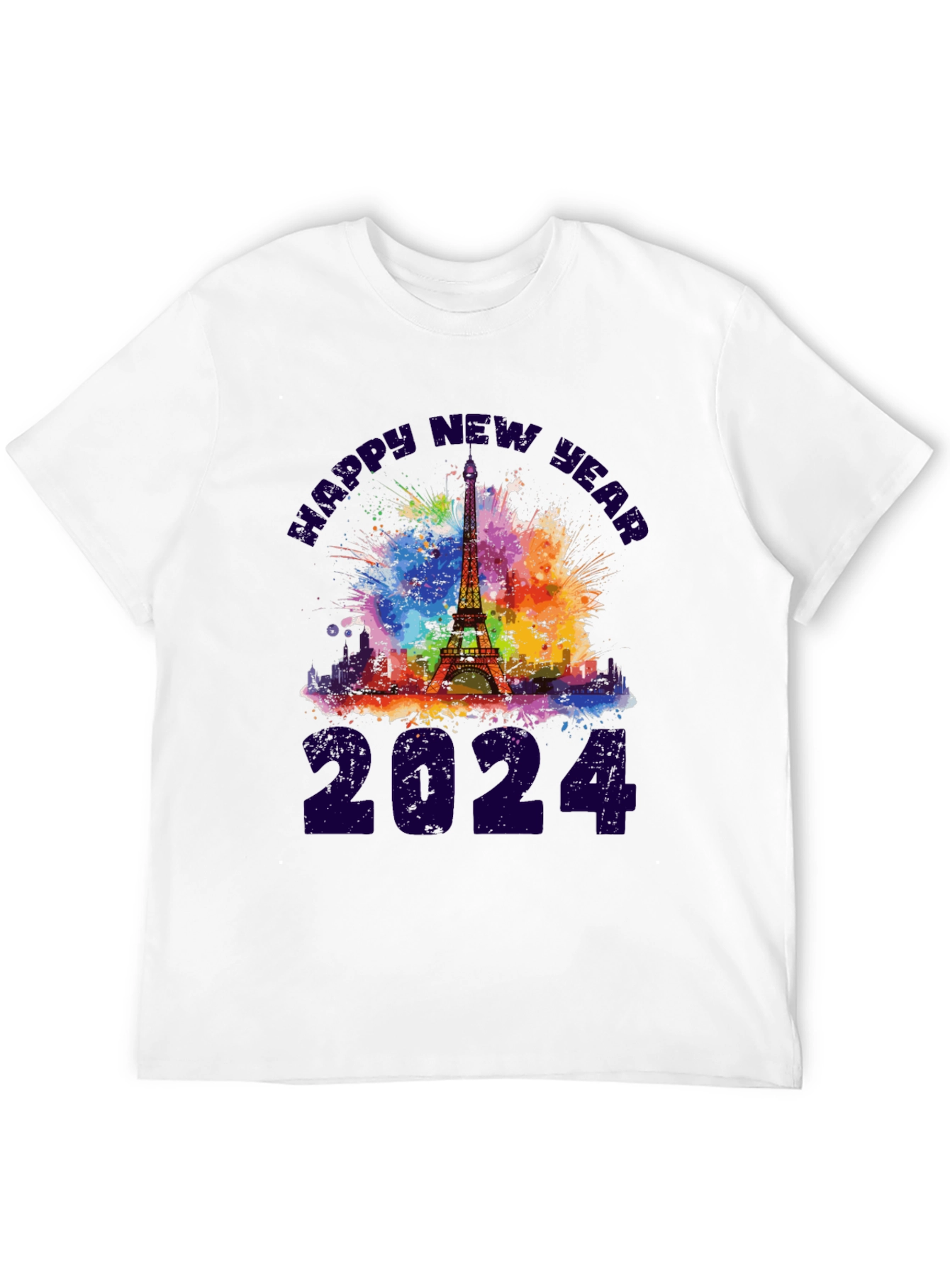Happy New Year 2024 Eiffel Tower T-Shirt