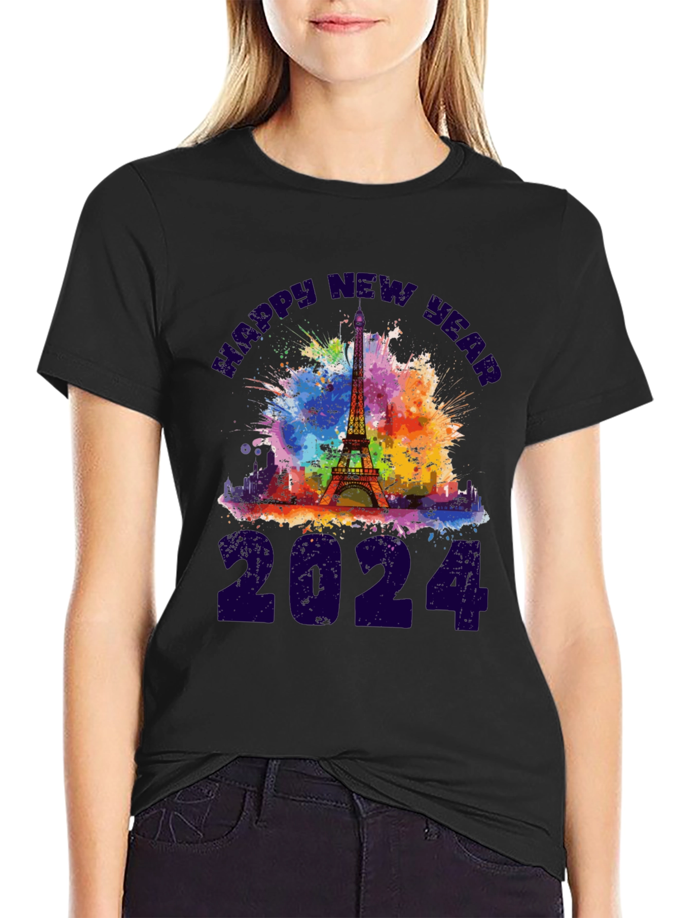 Happy New Year 2024 Eiffel Tower T-Shirt