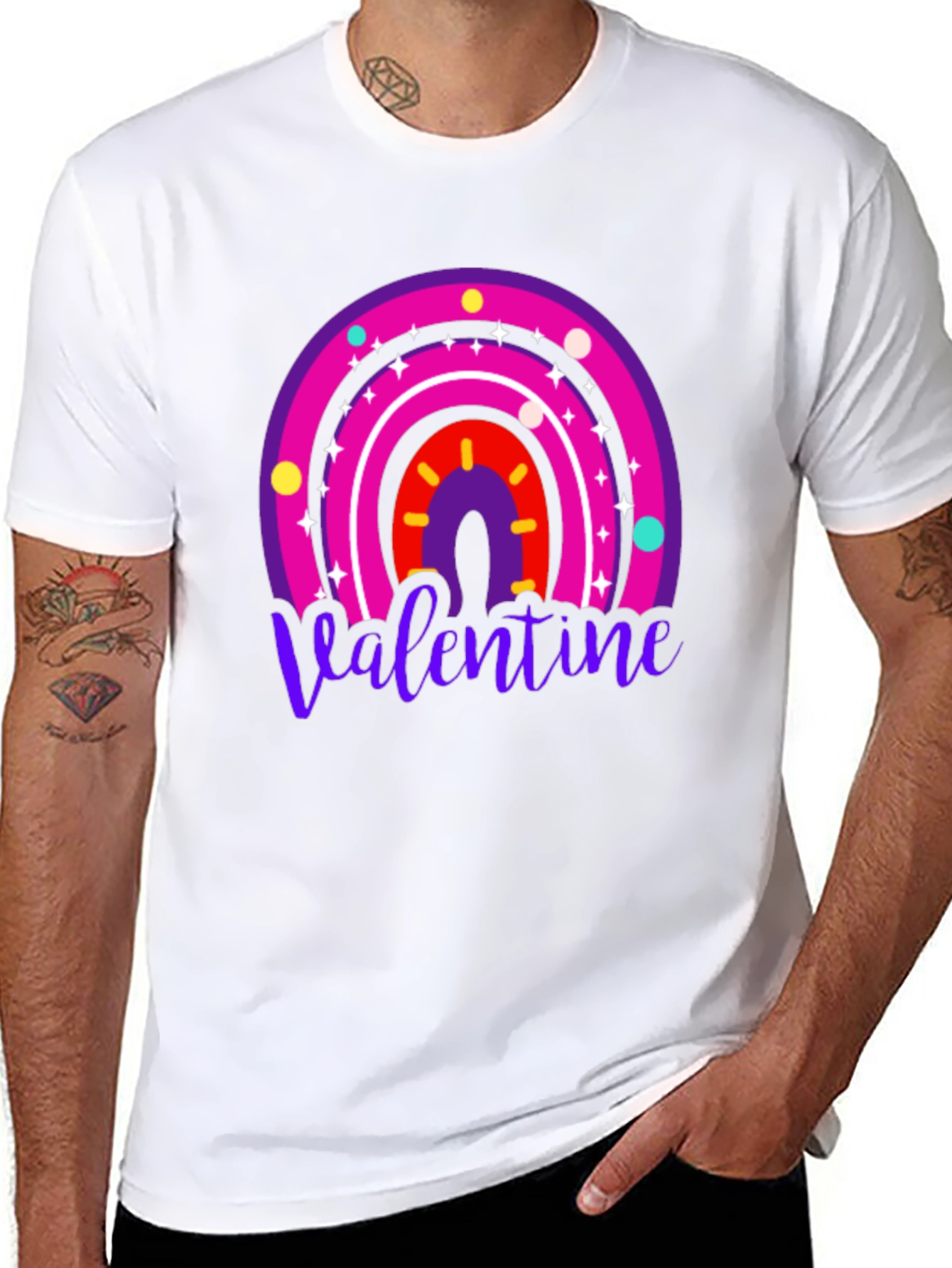 Valentine Rainbow Graphic Tee