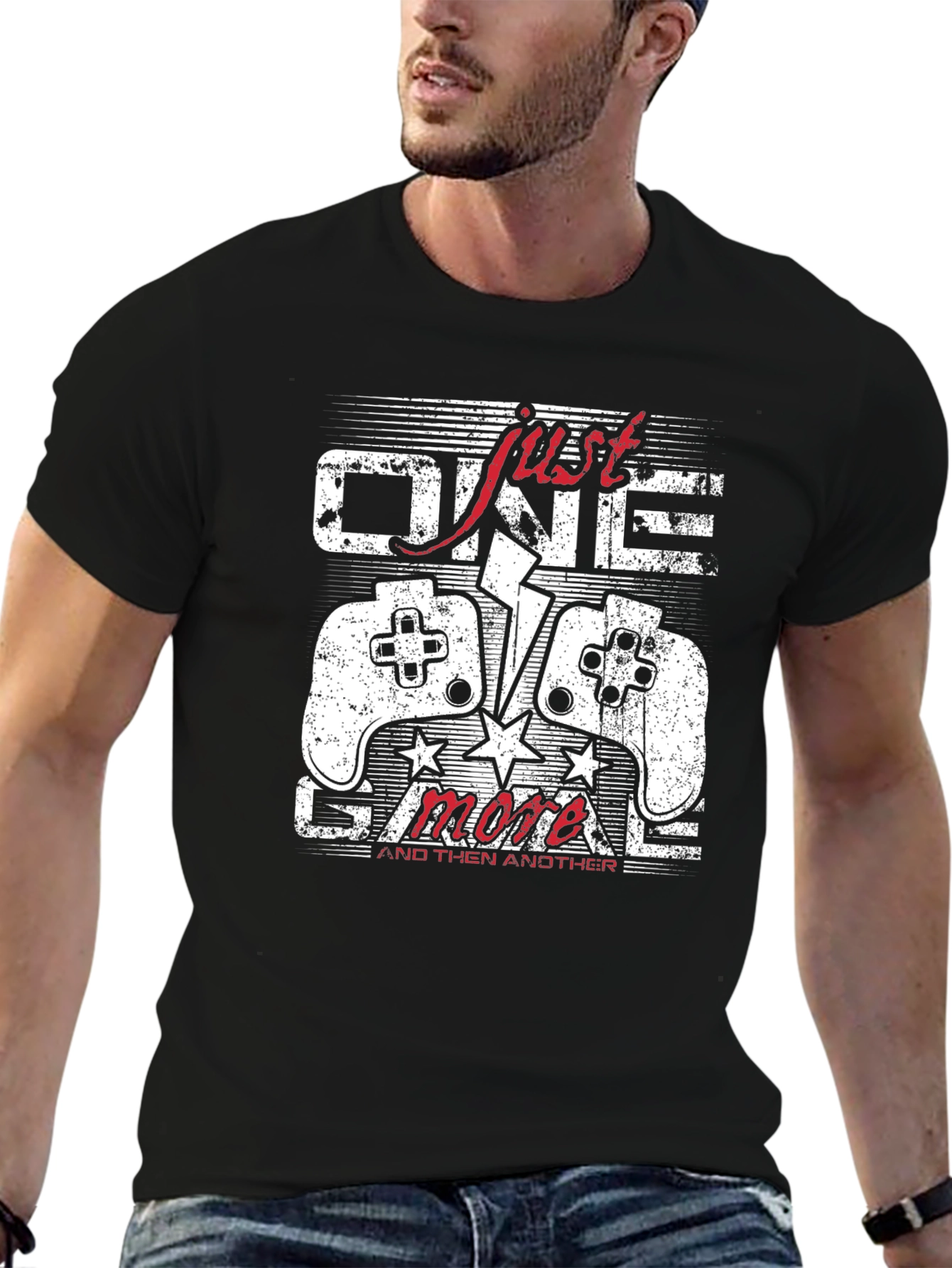 Just One More Game Black Graphic Tee