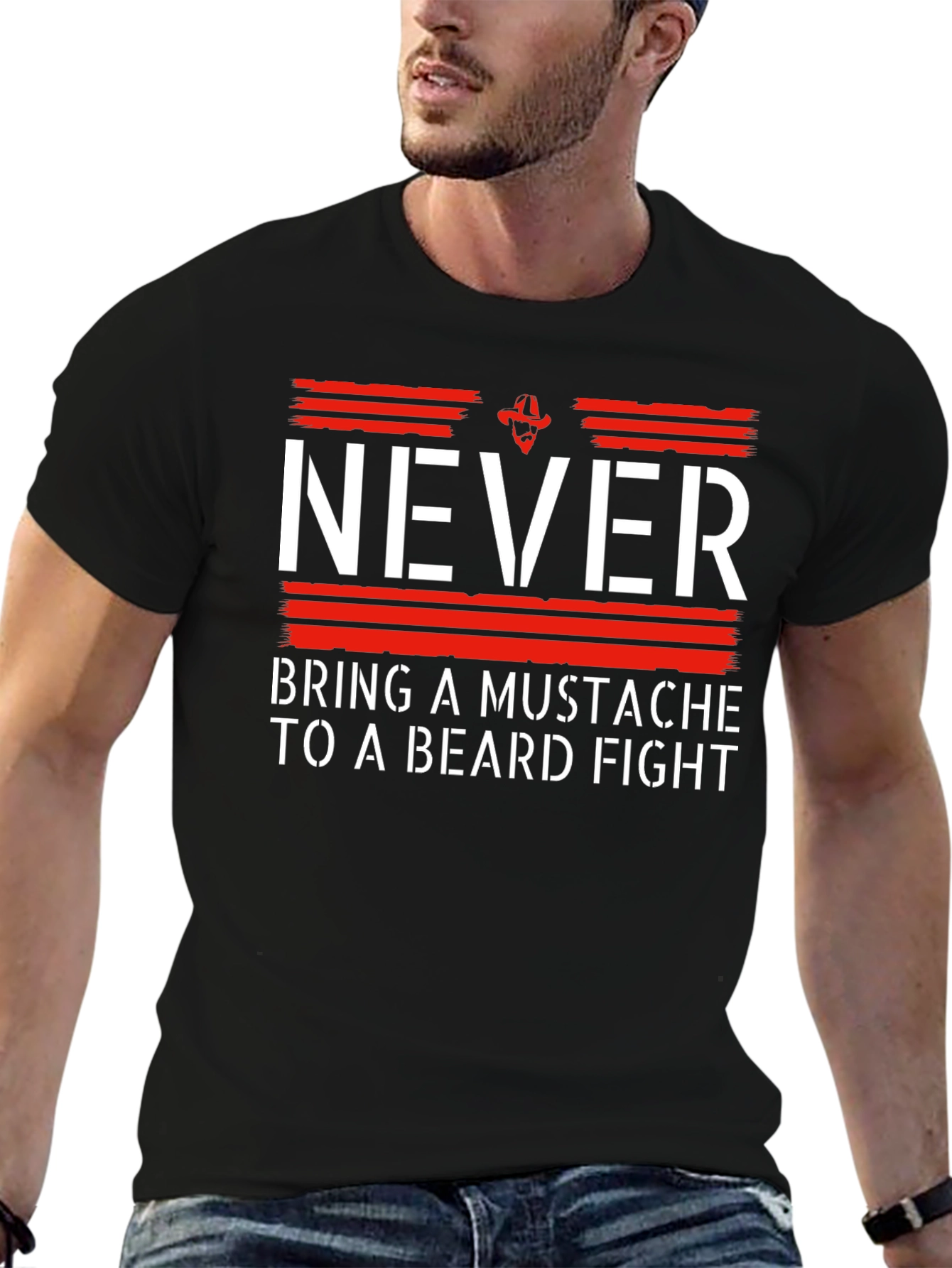 Never Bring a Mustache to a Beard Fight T-Shirt